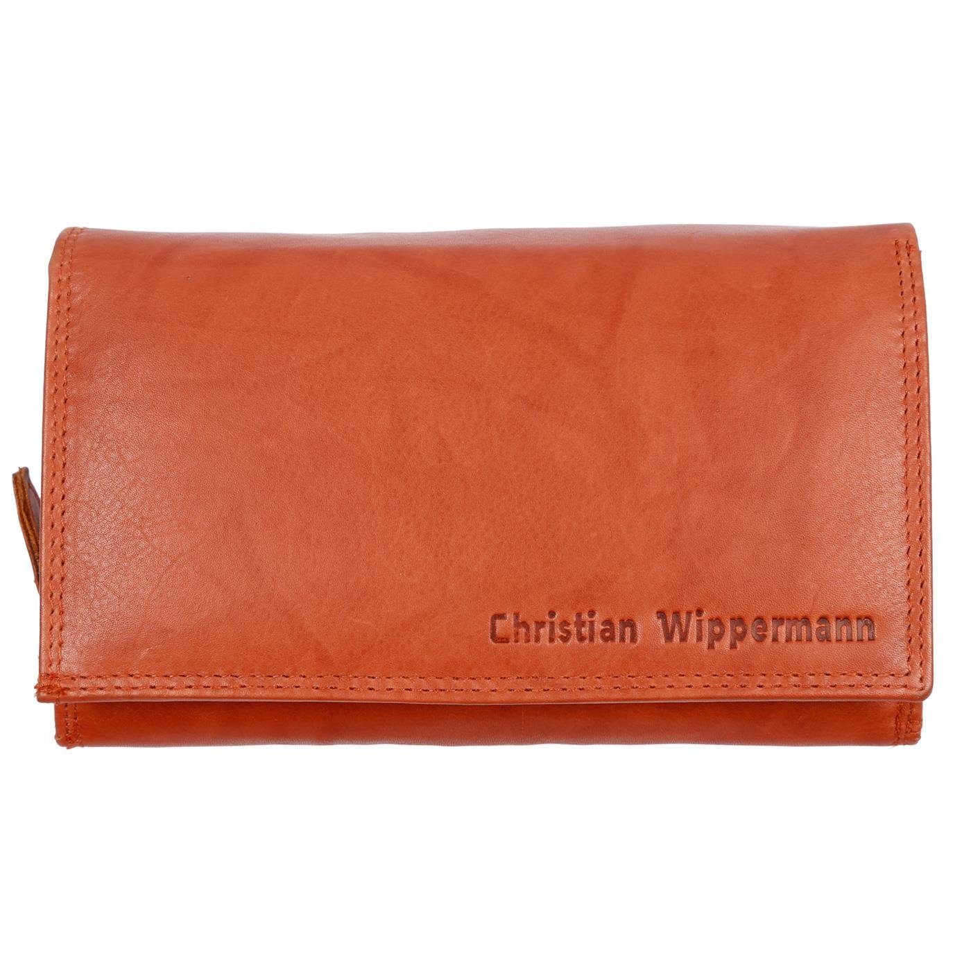 Christian Wippermann Geldbörse Große echt Leder Damen Geldbörse Portemonnaie RFID Schutz (1 tlg)