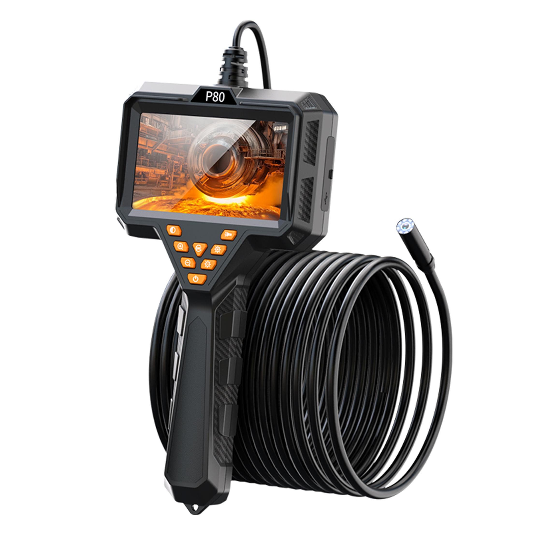KINSI Endoskop Kamera mit Licht, 4.3 Zoll Display, 10m Kabel, Rohrkamera Inspektionskamera (IP67 Wasserschutz, 3 LED Lichtstufen, vielseitig einsetzbar)
