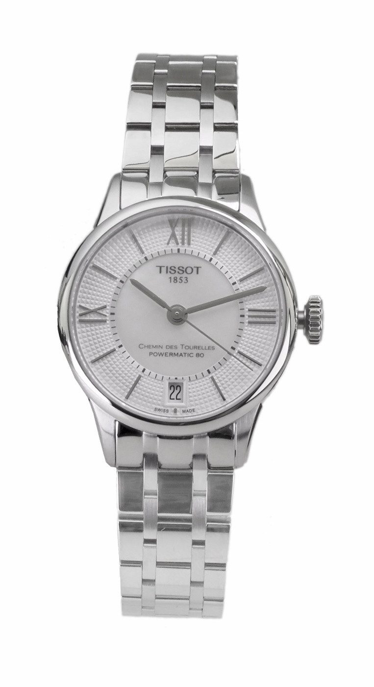 Tissot Automatikuhr Tissot Damen Automatik Uhr Chemin des Tourelles Powermatic 80 T0992071, (Silber)