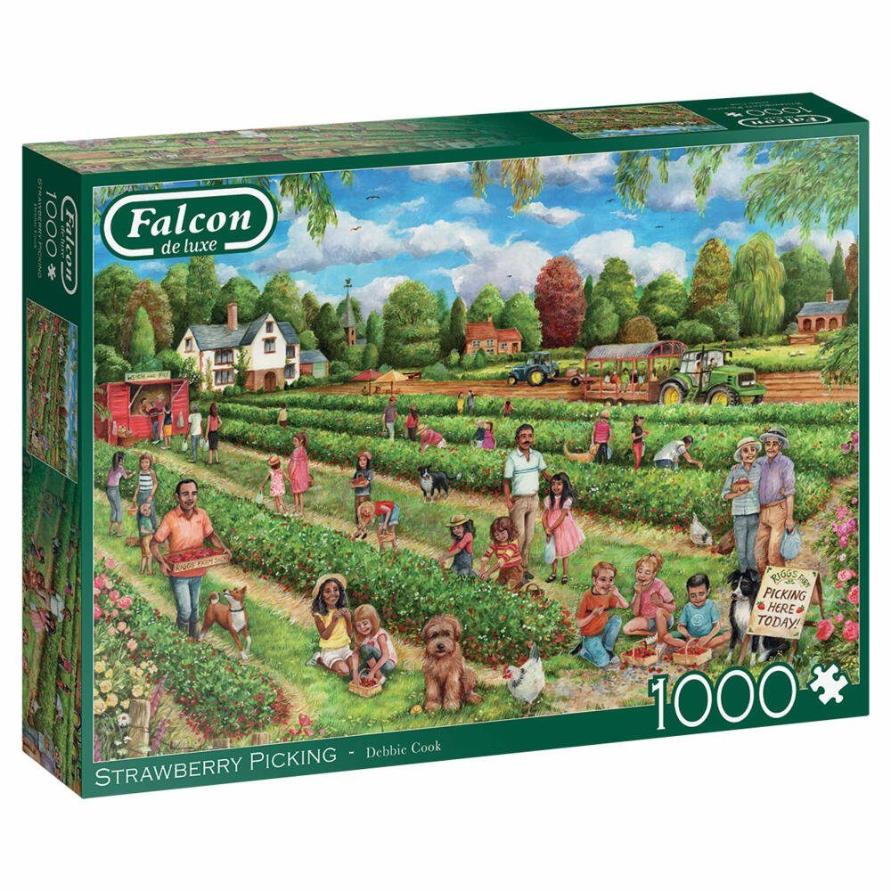 Jumbo Spiele Puzzle Falcon Strawberry Picking 1000 Teile, 1000 Puzzleteile