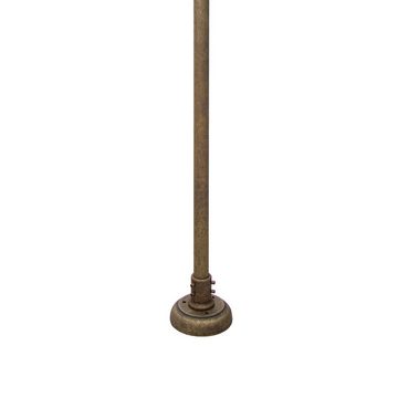 Licht-Erlebnisse Außen-Stehlampe GIADA, ohne Leuchtmittel, IP44 in Bronze Antik matt 3-flammig E27 210 cm Glas Echt-Messing Hof