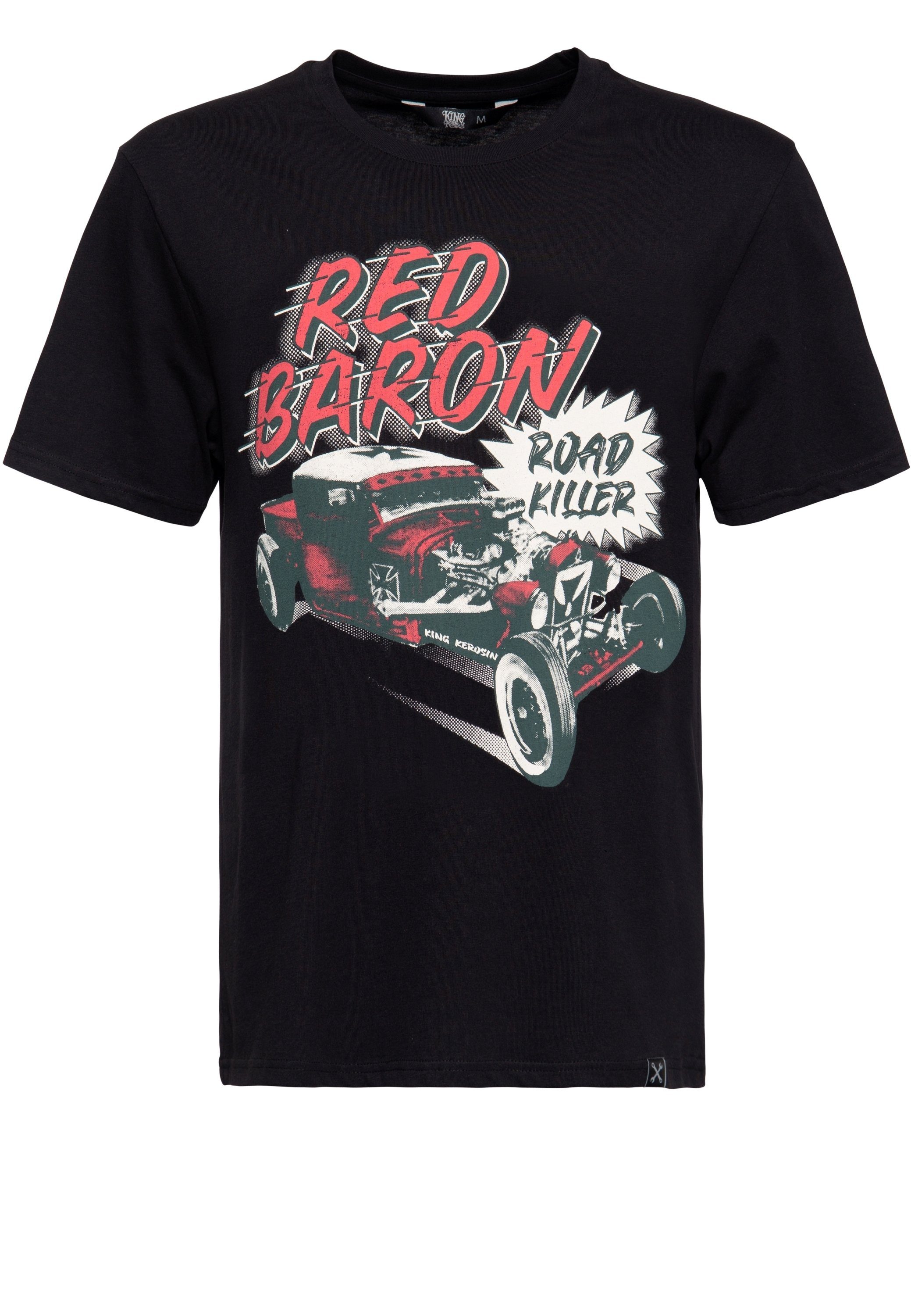 Hot KingKerosin T-Shirt Roadkiller Baron Red Rod Print mit