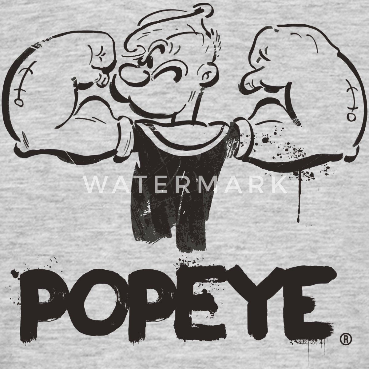 Spreadshirt T-Shirt Popeye Stirnrunzelnd Muskeln Anspannen Männer T-Shirt (1-tlg)