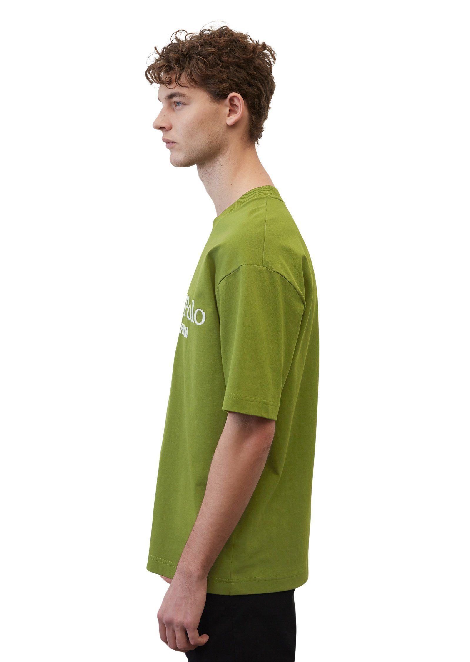 Marc O'Polo hochwertiger T-Shirt dunkelgrün Bio-Baumwolle aus