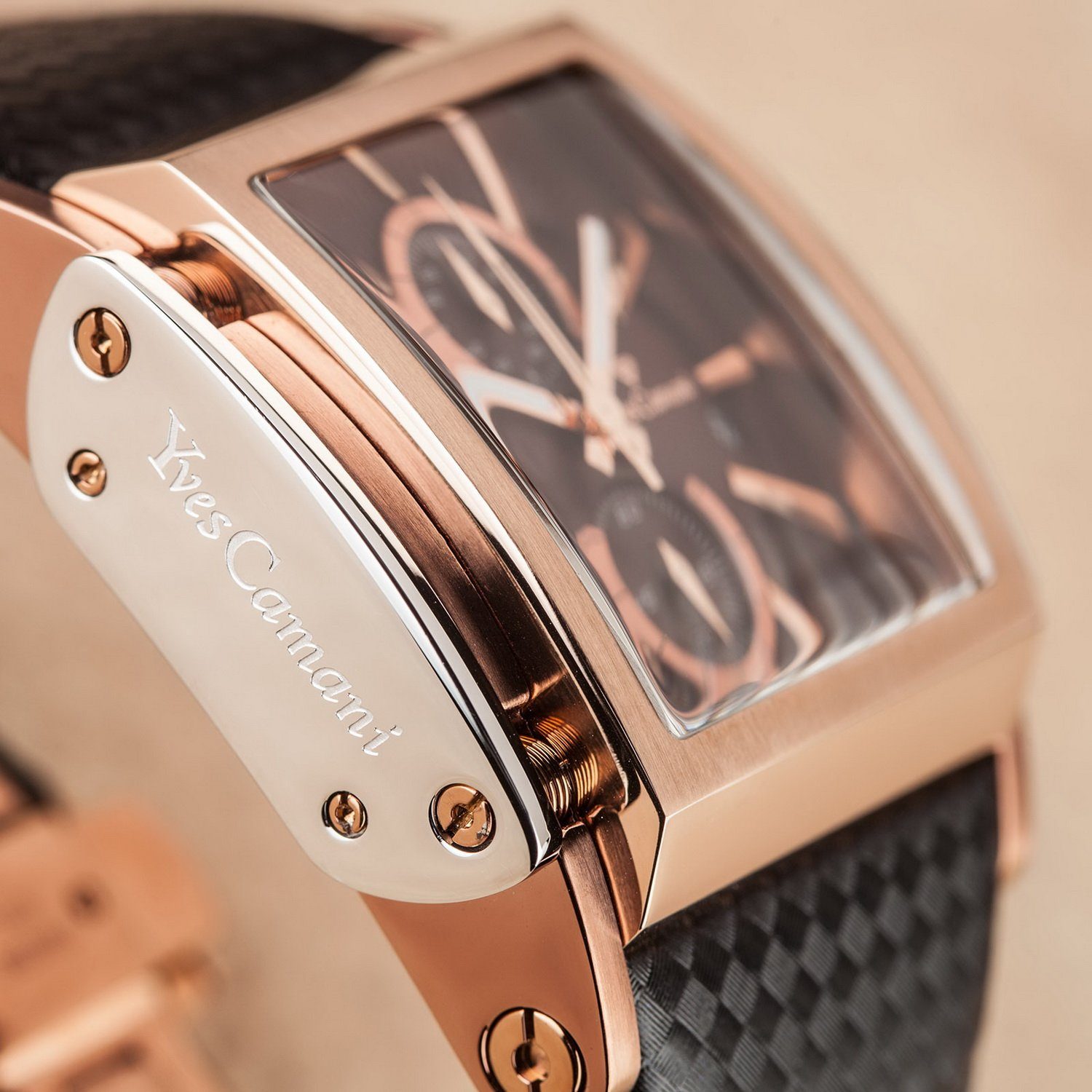 Yves Camani Quarzuhr ESCAUT ROSEGOLD COFFEE