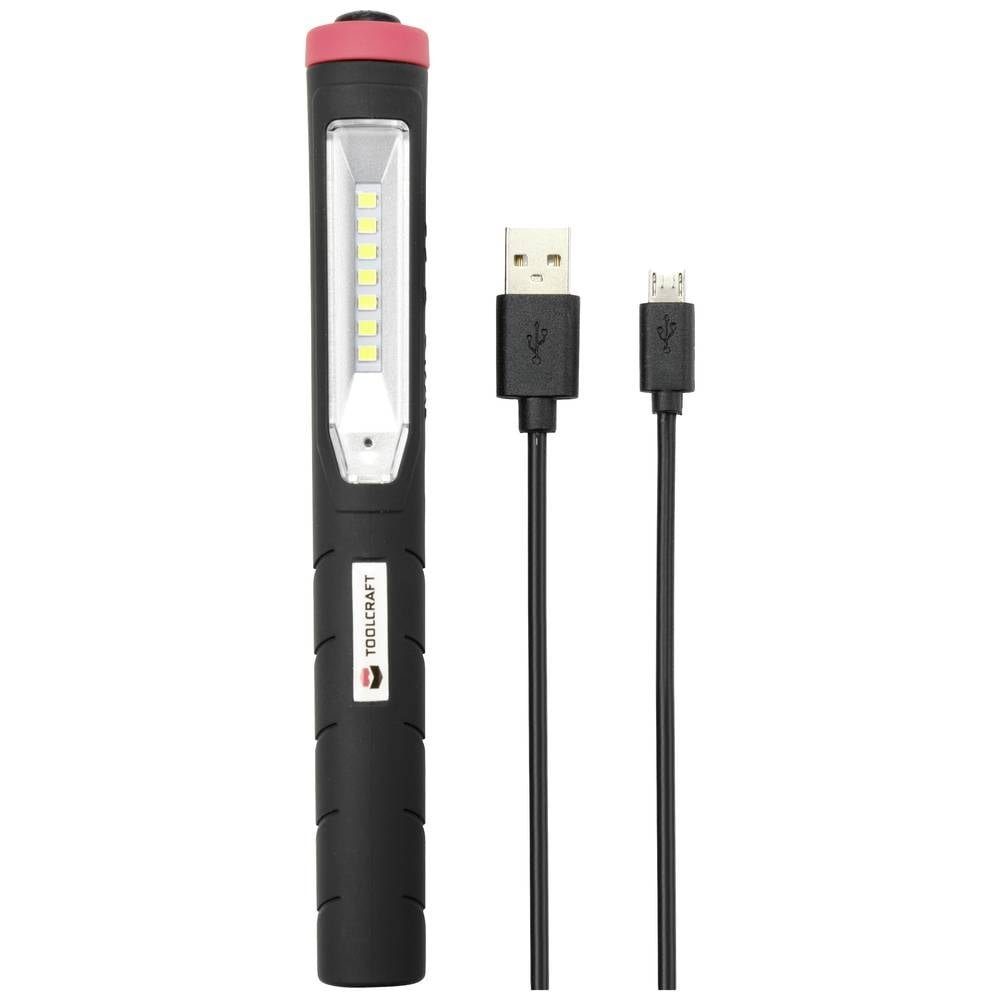 TOOLCRAFT LED Taschenlampe TO-7492794 PL012 LED Stiftleuchte akkubetrieben 3.5 W 120 lm, Magnetbefestigung, Punkt- oder Stablicht, Verschiedene Leuchtmoden