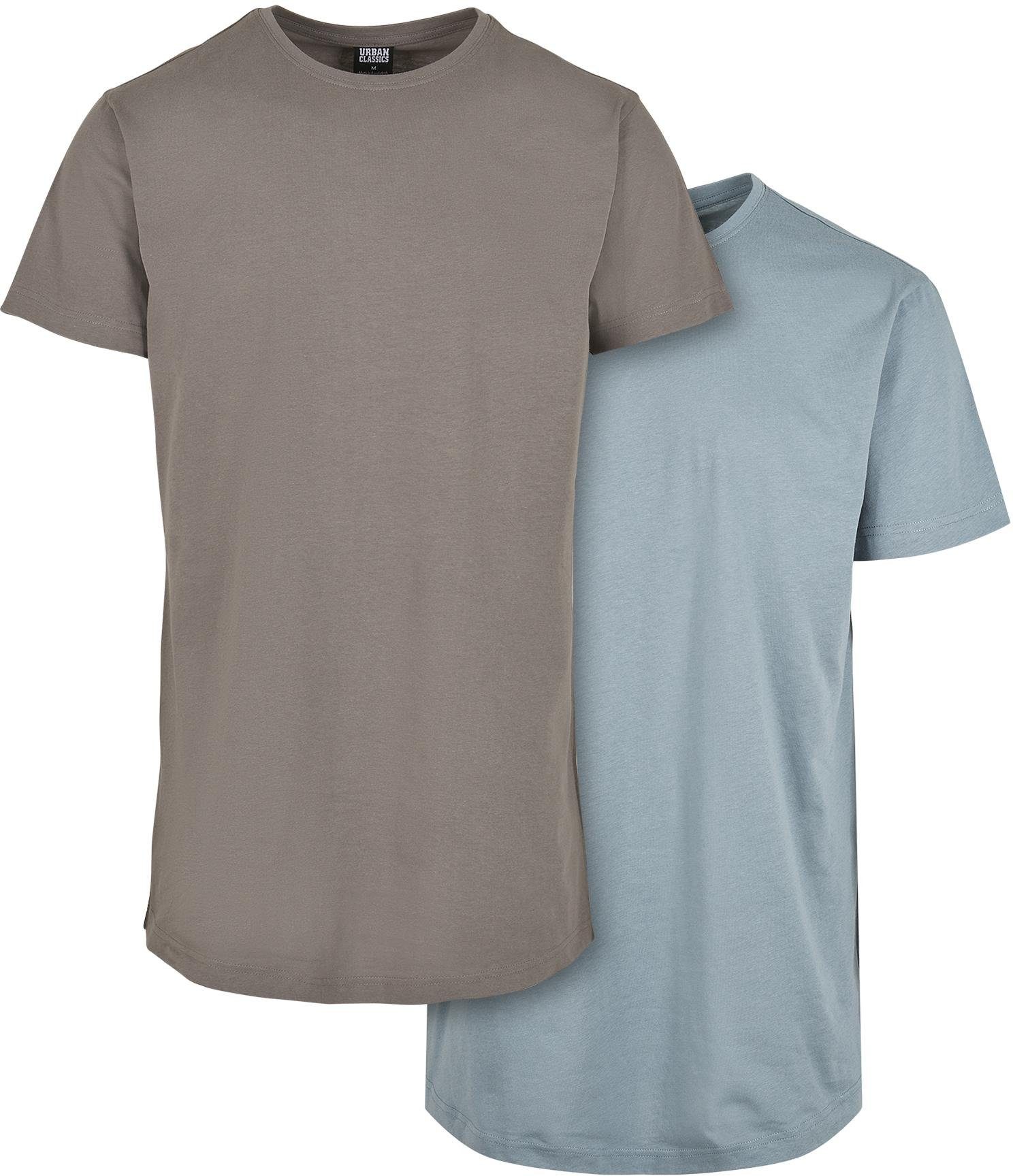 Rundhalsshirt Shaped Long Herren T-Shirt 2er-Pack