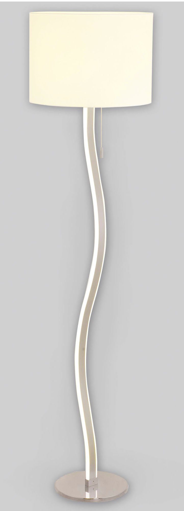 näve LED Stehlampe Aurelia, ohne Leuchtmittel, Warmweiß, excl. 1x E27 max. 60W, incl. LED, Höhe 163cm, Schirm weiß D: 40cm