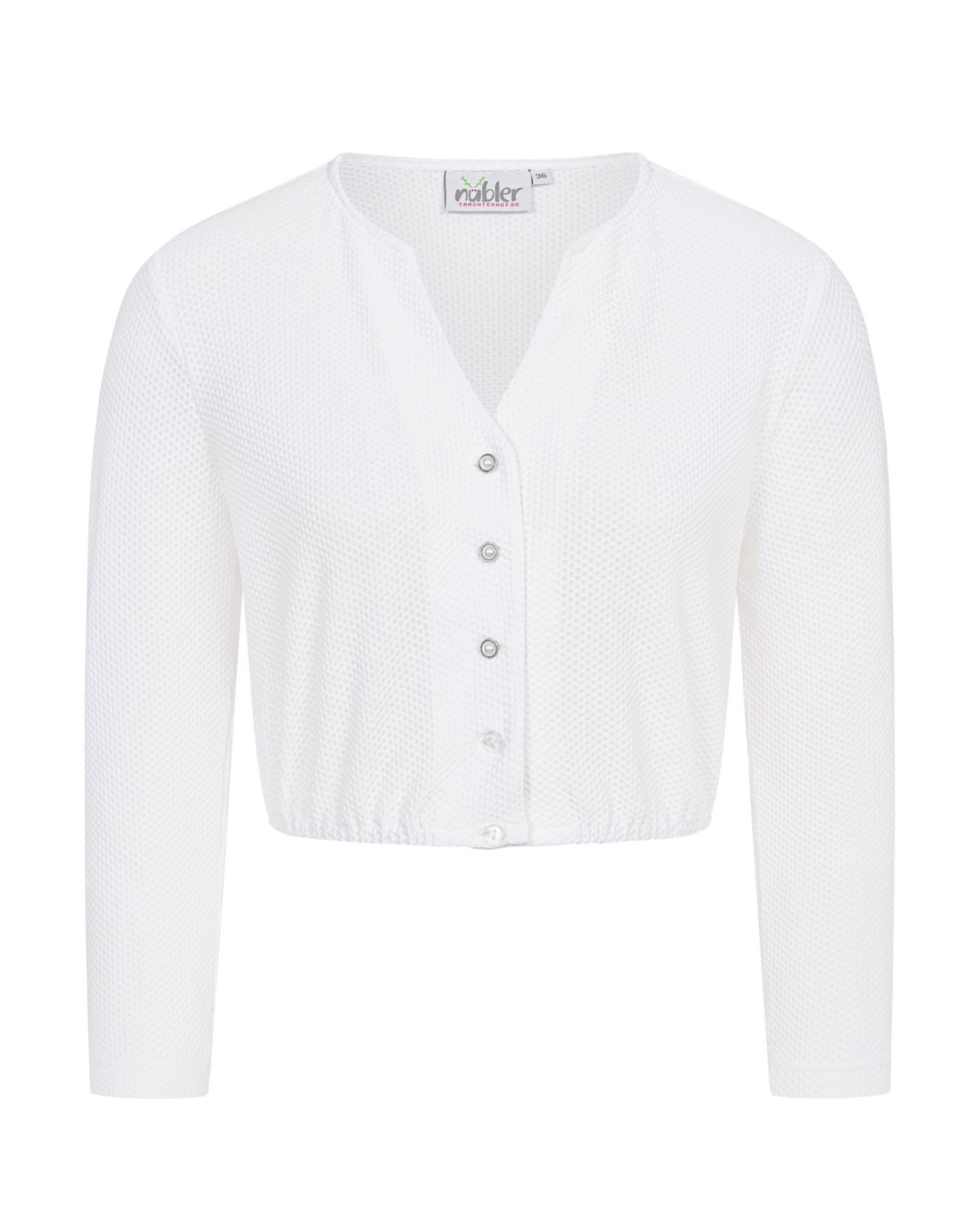 Nübler Dirndlbluse Dirndlbluse Langarm Lorena in Weiß