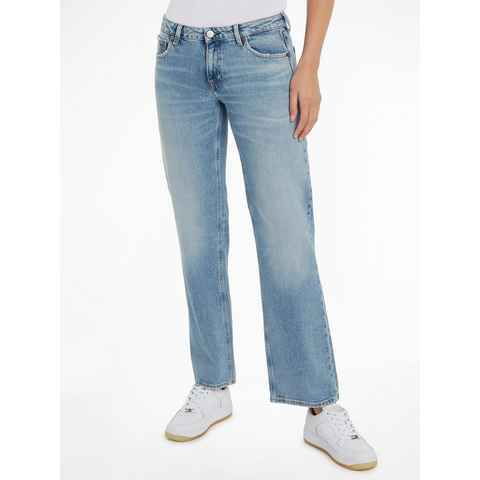 Tommy Jeans Bequeme Jeans LW STR BH4116 mit Ledermarkenlabel