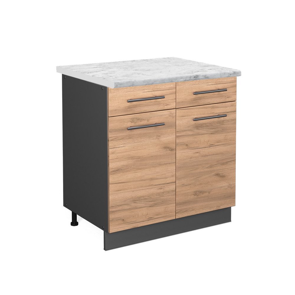 Vicco Unterschrank Fame-Line, Goldkraft Eiche/Anthrazit, 80 günstig online kaufen