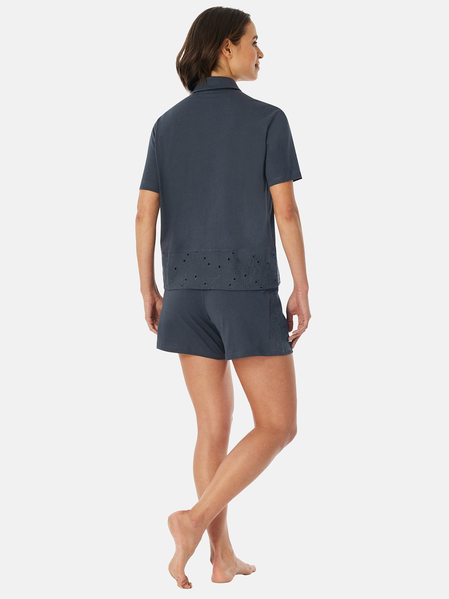 Schiesser Shorty Casual Nightwear (2 tlg) leichter Schlafanzug Kurz