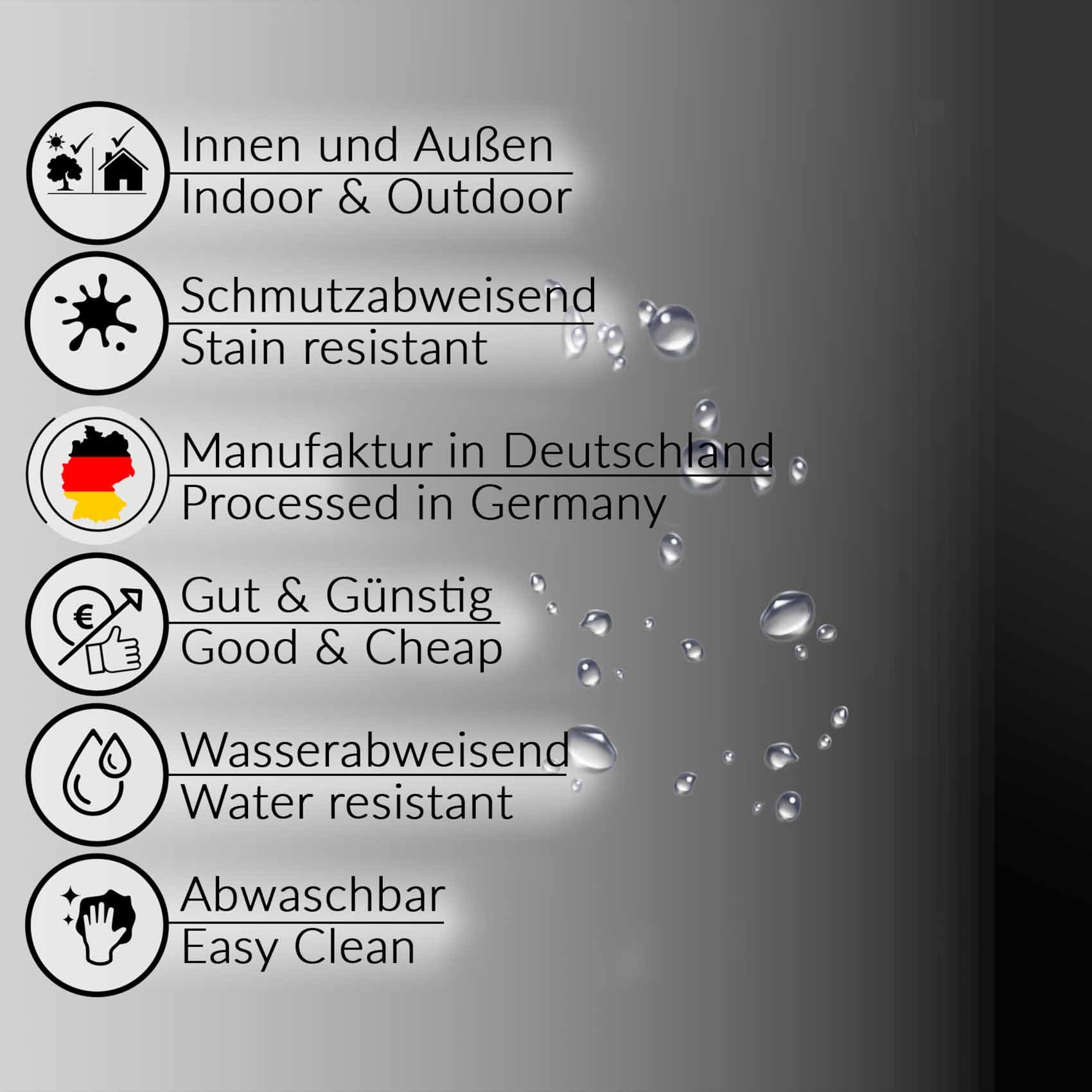 ANRO Tischdecke abwaschbar Wachstuch-Tischdecke Gartentischdecke (Einzelstück 1-tlg), wasserabweisend Einfarbig Schwarz Breite 140cm – Bild 4 von 5