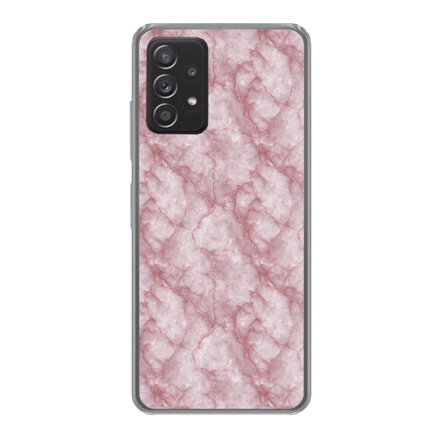 MuchoWow Handyhülle für Samsung Galaxy A53 5G Rosa - Quarzmarmor - Adern, Phone Case, Silikon, Schutzhülle Dünn