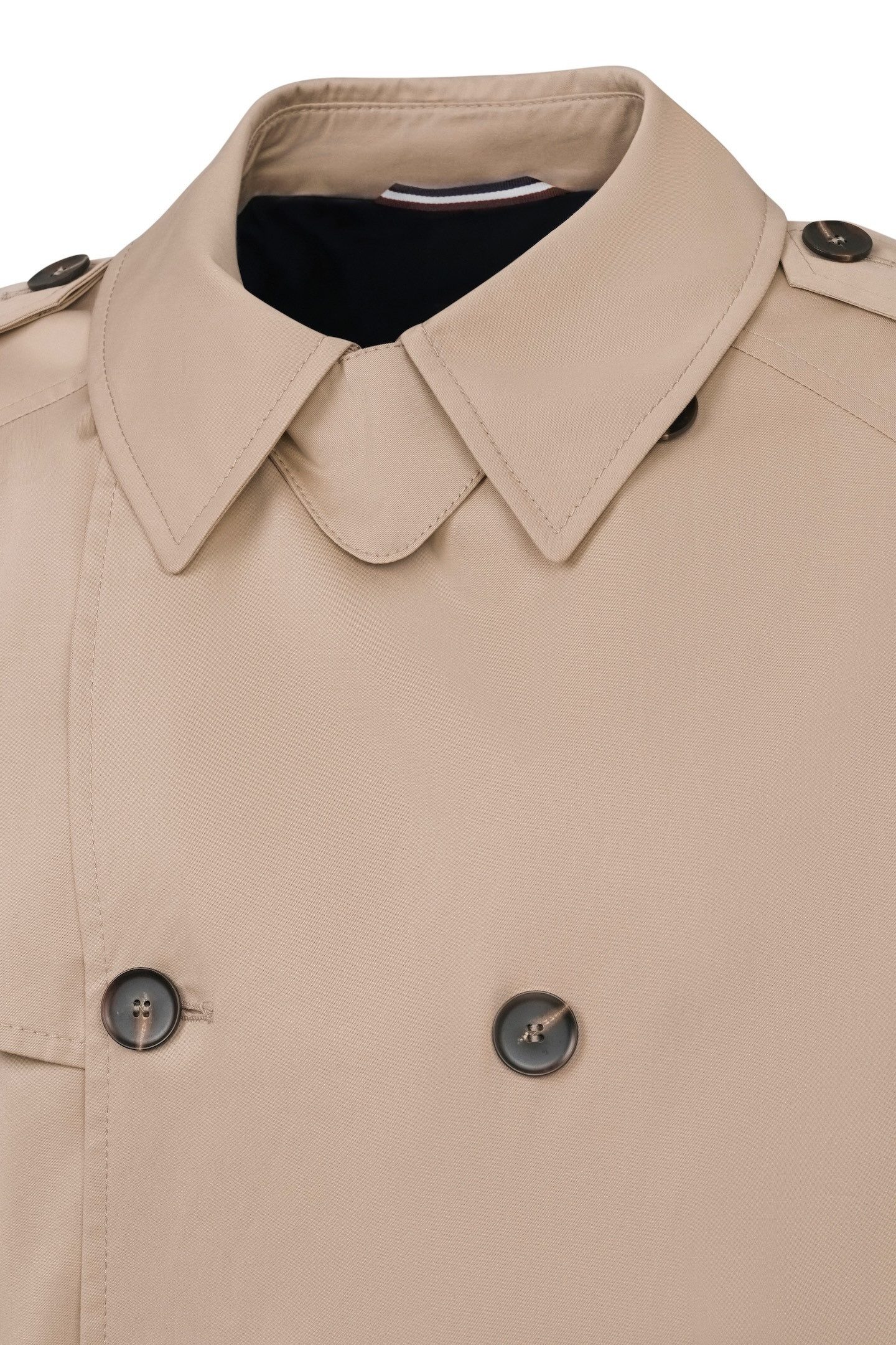 bugatti Trenchcoat mit Bindegurt & Hemdkragen