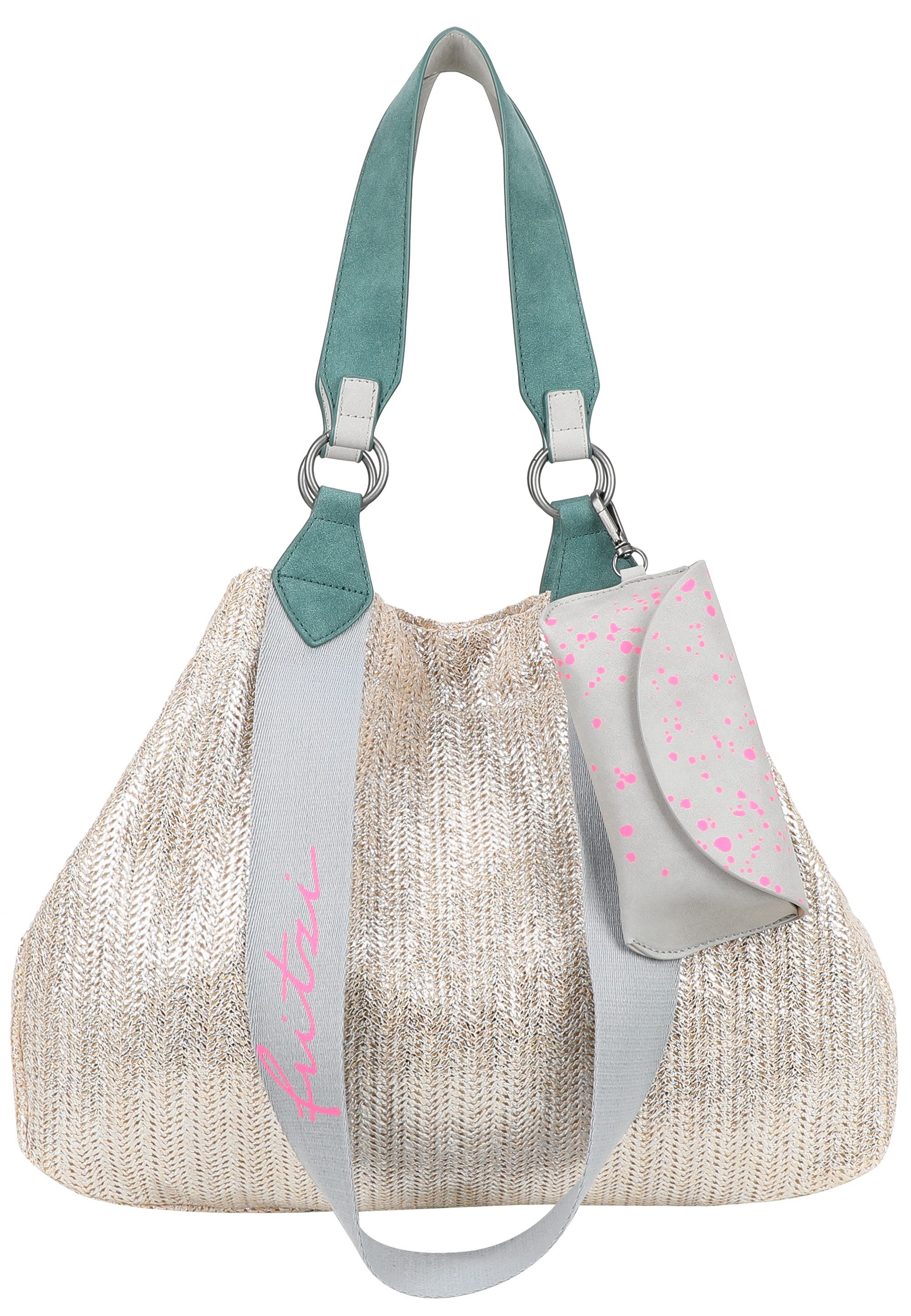 Fritzi aus Preußen Henkeltasche Izzy Medium Limited Painted Straw, mit abnehmbarem Brillenetui