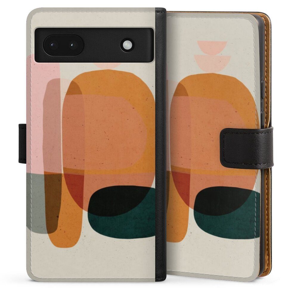 DeinDesign Handyhülle Farbe bunt Abstrakt Abstract Blush, Google Pixel 6a Hülle Flip Case Klapphülle Handytasche Leder