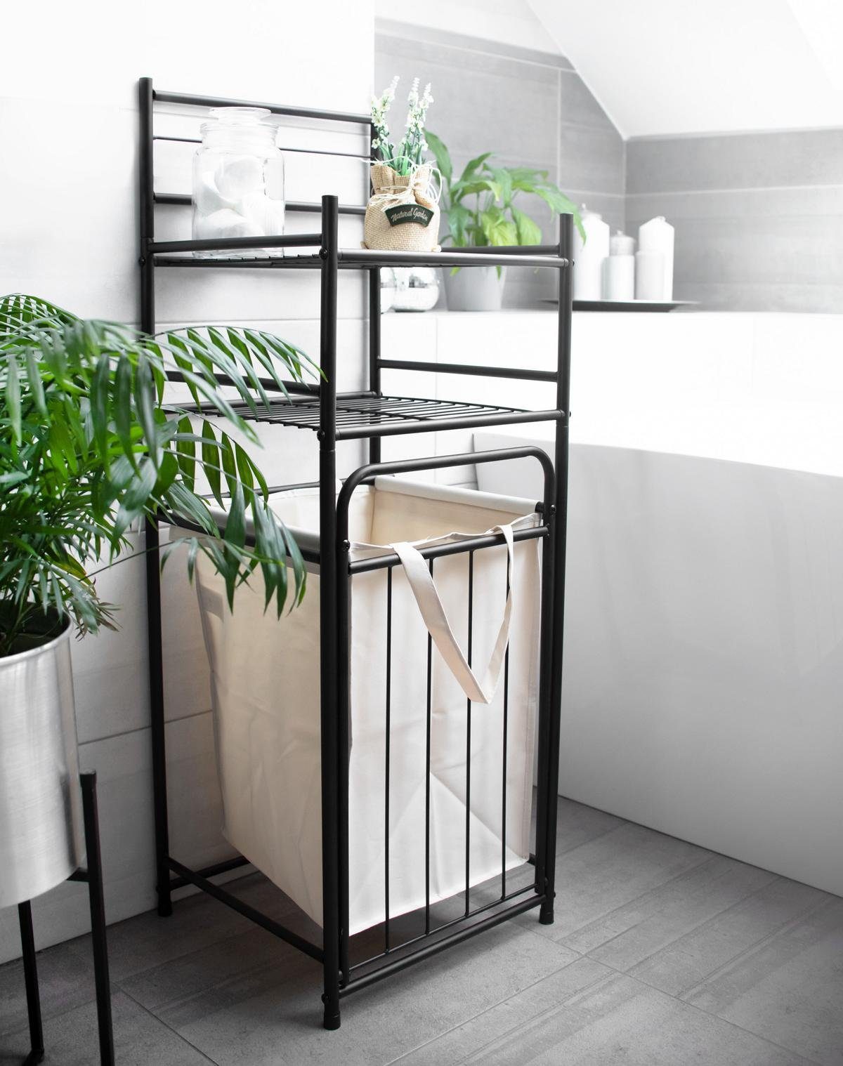 Sendez Badregal mit Wäschekorb aus Metall Wäscheregal Wäschesammler Wäscheb günstig online kaufen