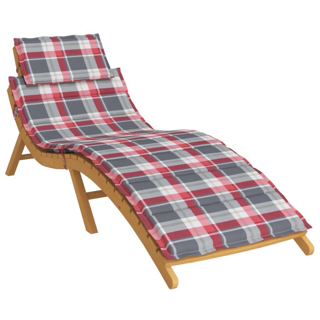 vidaXL Sitzauflage Sonnenliegen-Auflage Rot Karomuster 186x58x4 günstig online kaufen