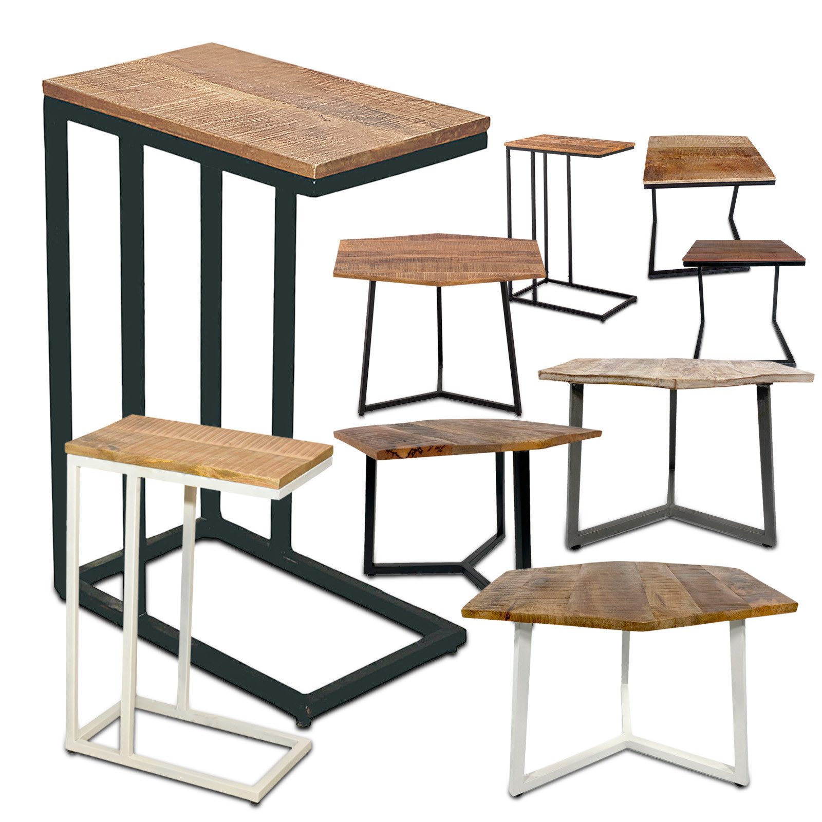 Amagohome Beistelltisch Beistelltisch Holz massiv Sofa günstig online kaufen
