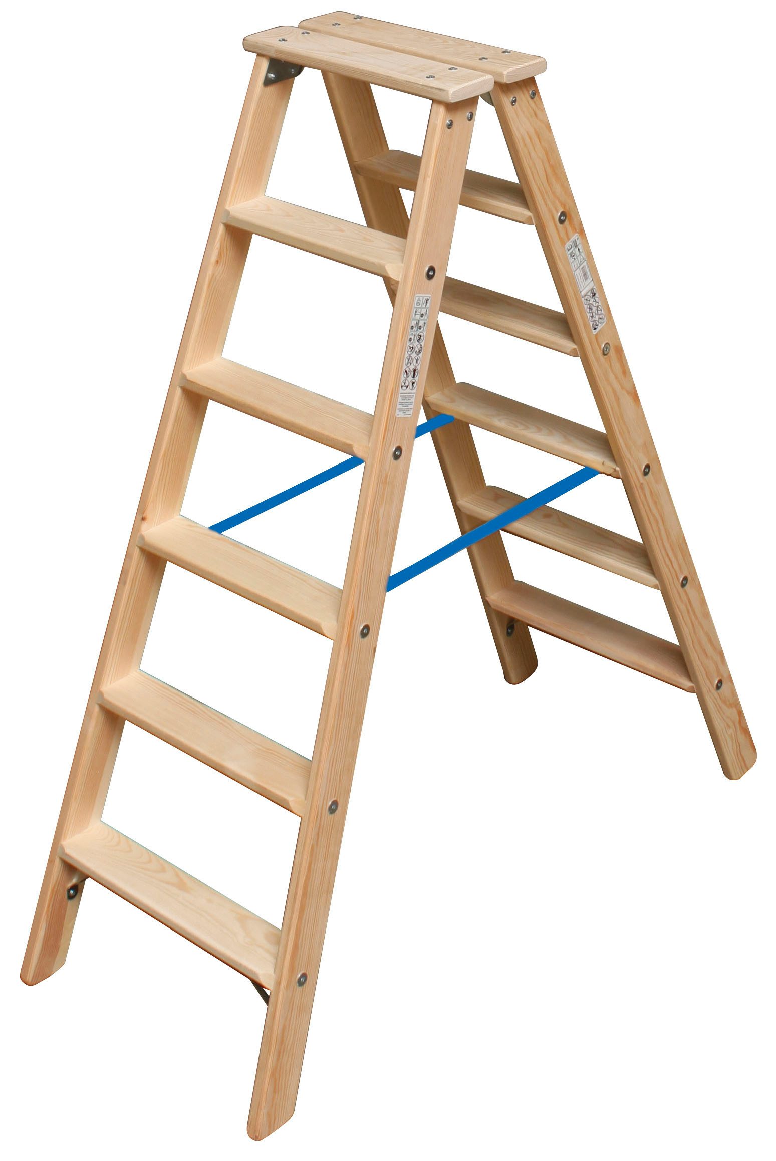 KRAUSE Doppelleiter STABILO, Holz, 2x6 Stufen, Arbeitshöhe ca. 245 cm