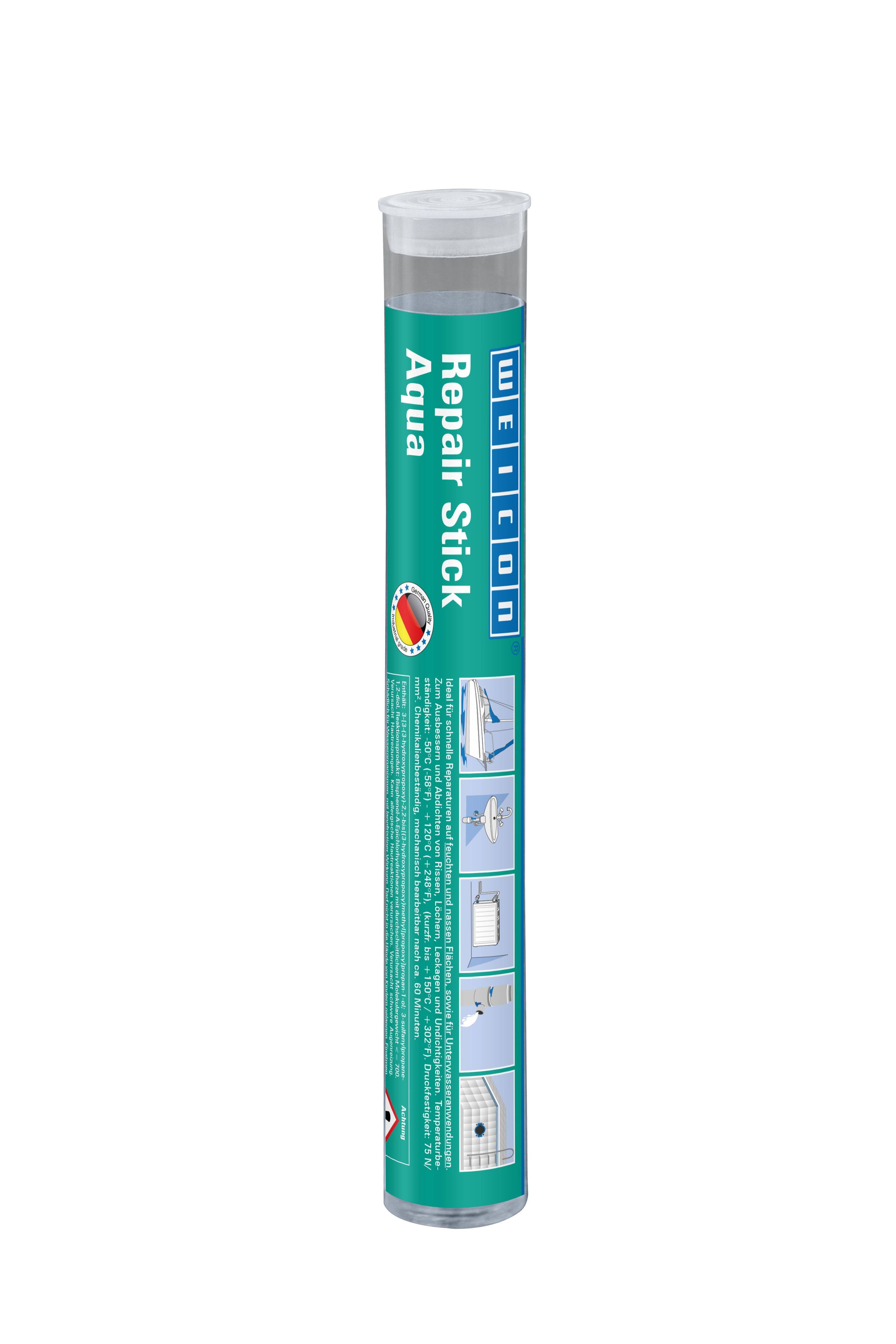 WEICON Reparaturmasse Repair Stick Aqua, Reparaturknete für feuchte & nasse Flächen, Epoxid, zum Kneten, (Stick), für Unterwasseranwendungen