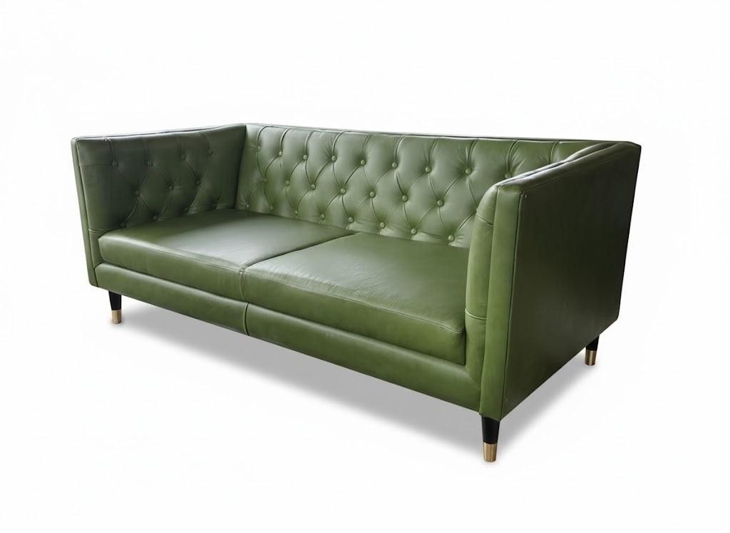 Xlmoebel Polstergarnitur Moderner Grüner Chesterfield 3-Sitzer Sofa Holzrahmen Wohnräume Luxus, (1-tlg., 1-tlg)