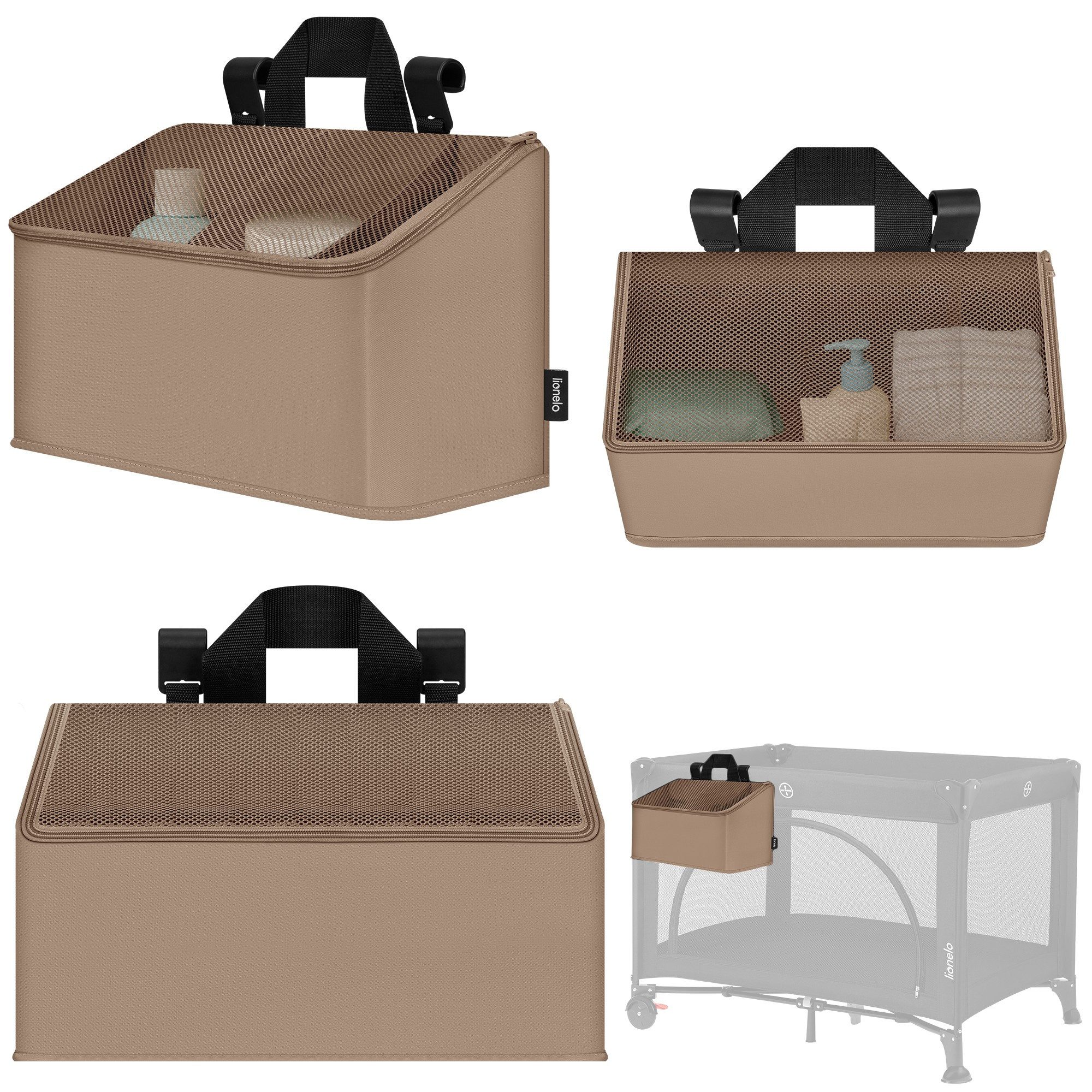 lionelo Betttasche SIDEPOCKET MEDIUM (Set, Multifunktionaler Organizer für Kinderbetten), 3Fächer/tragbar/universal/verstärkt/leichtzu reinigen