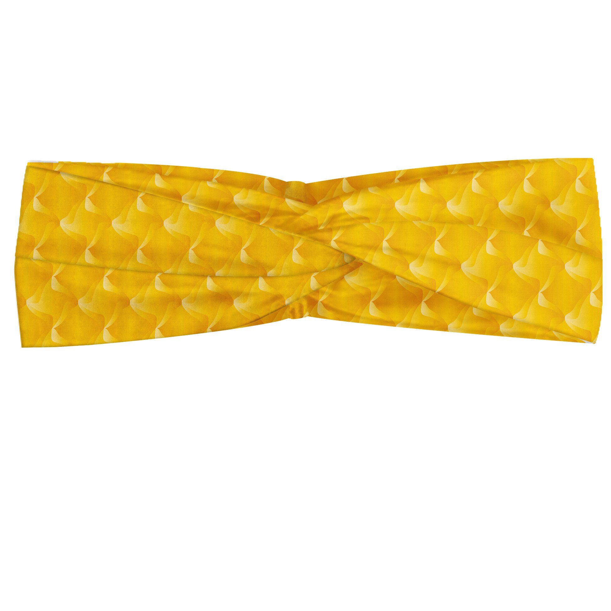 Abakuhaus Stirnband Elastisch und Angenehme alltags accessories Gelb Linien und wirbelnde Motive