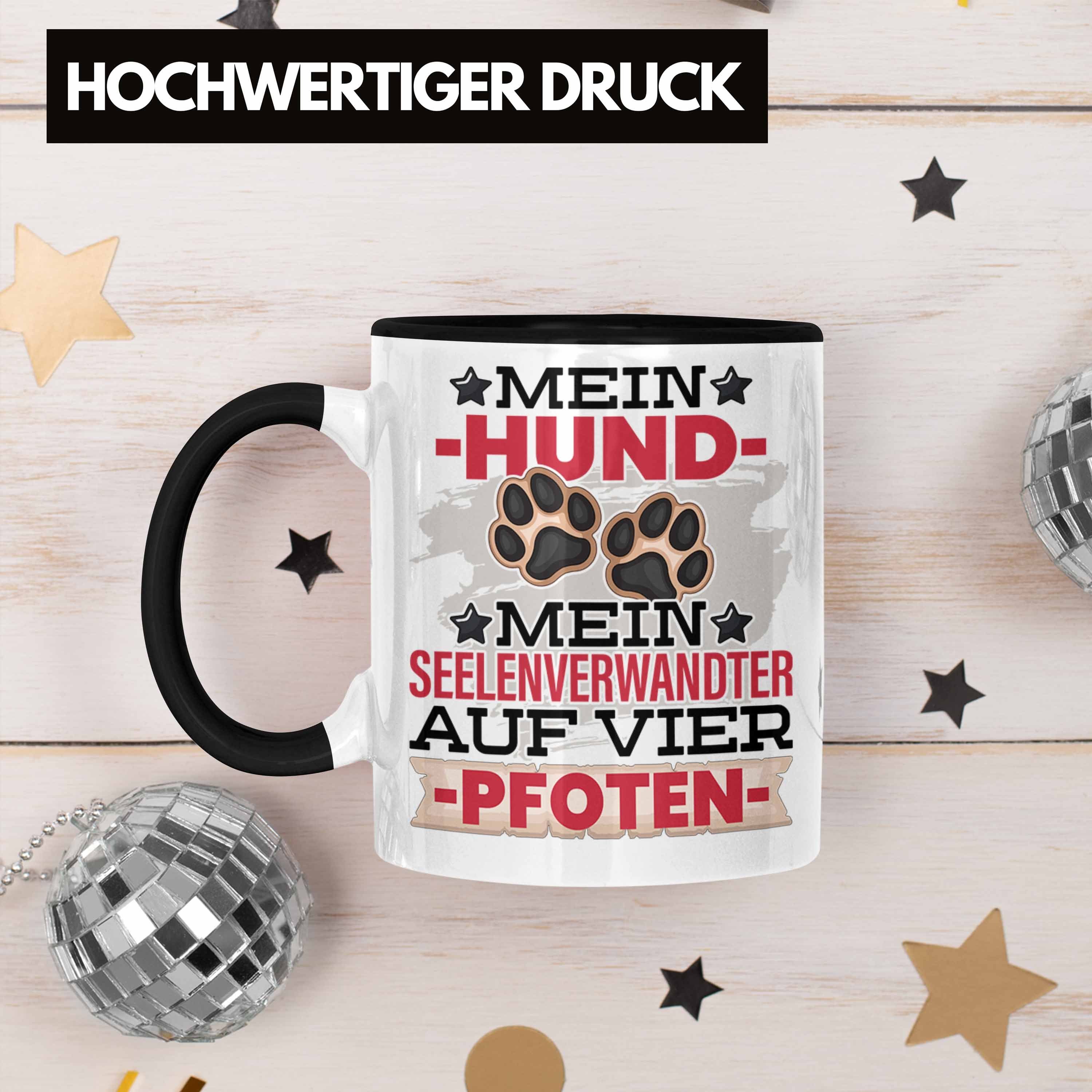 Mein Hundebesitzer Tasse Schwarz Kaffee-Becher Hunde Geschenk Trendation Seelenverwandter Tasse