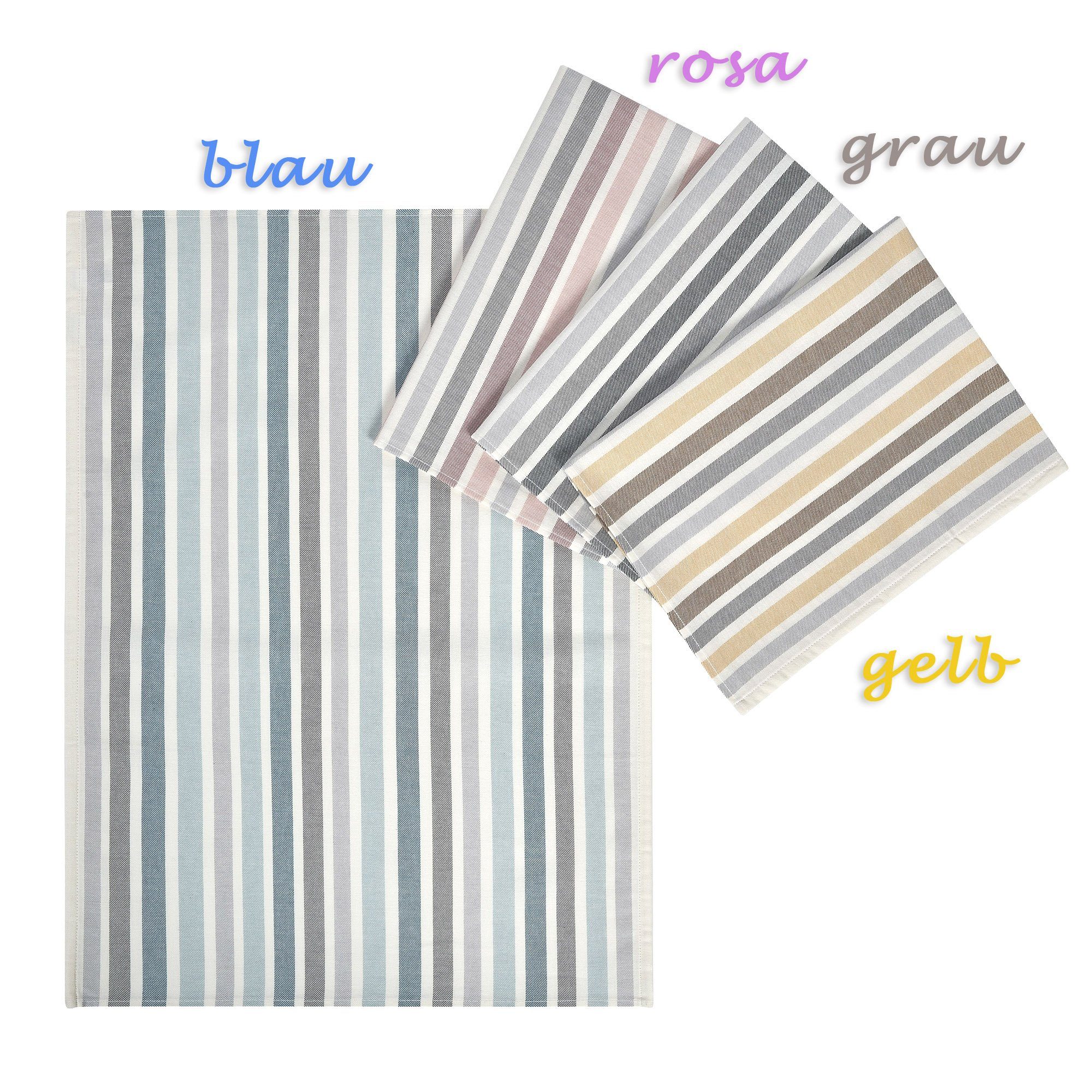 Lasa Home Geschirrtuch Ibiza, (Set, 4-tlg), 4er Pack Geschirrtücher (4 Stück), ca.50x70cm, 100% Baumwolle