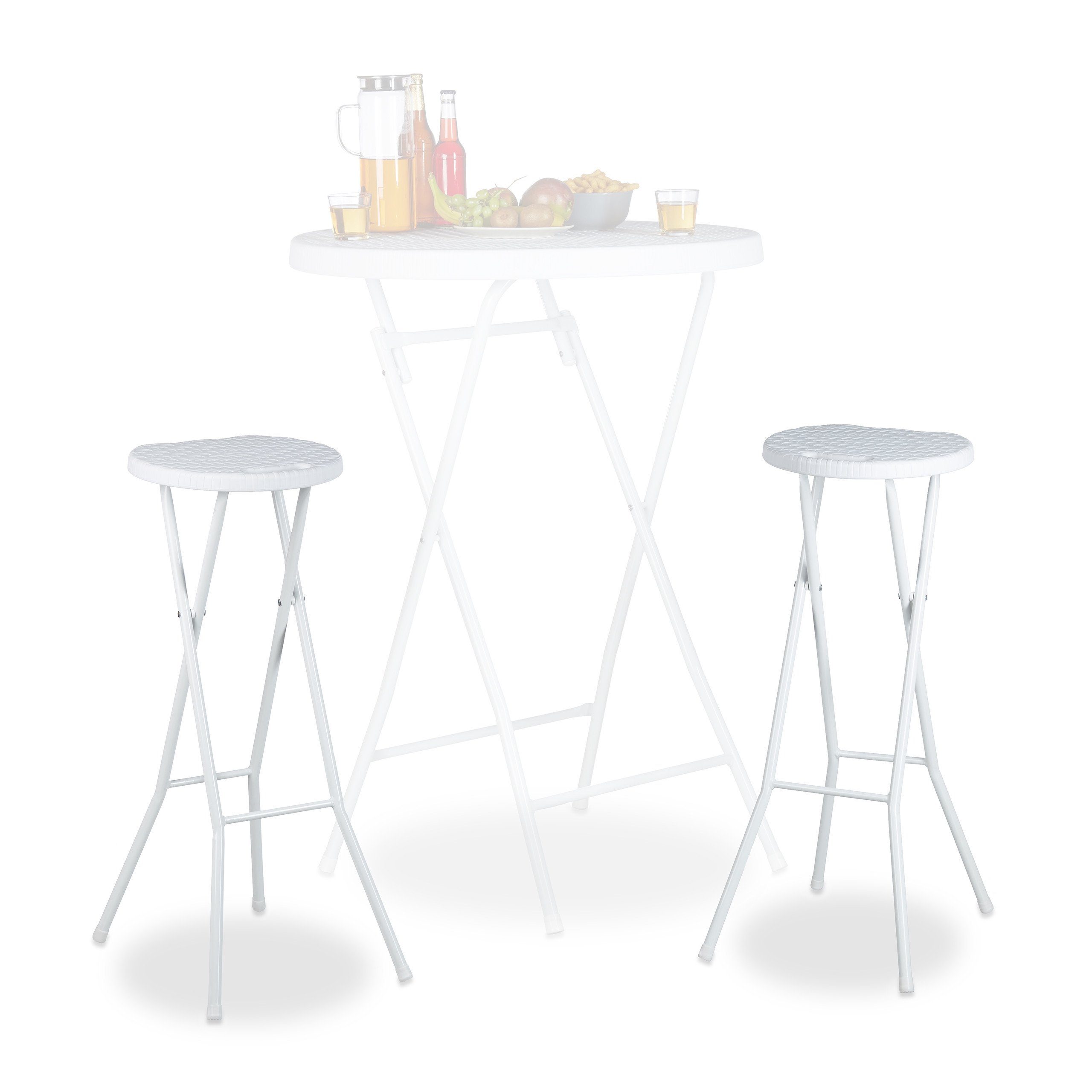 relaxdays Barhocker klappbar BASTIA, Weiß günstig online kaufen