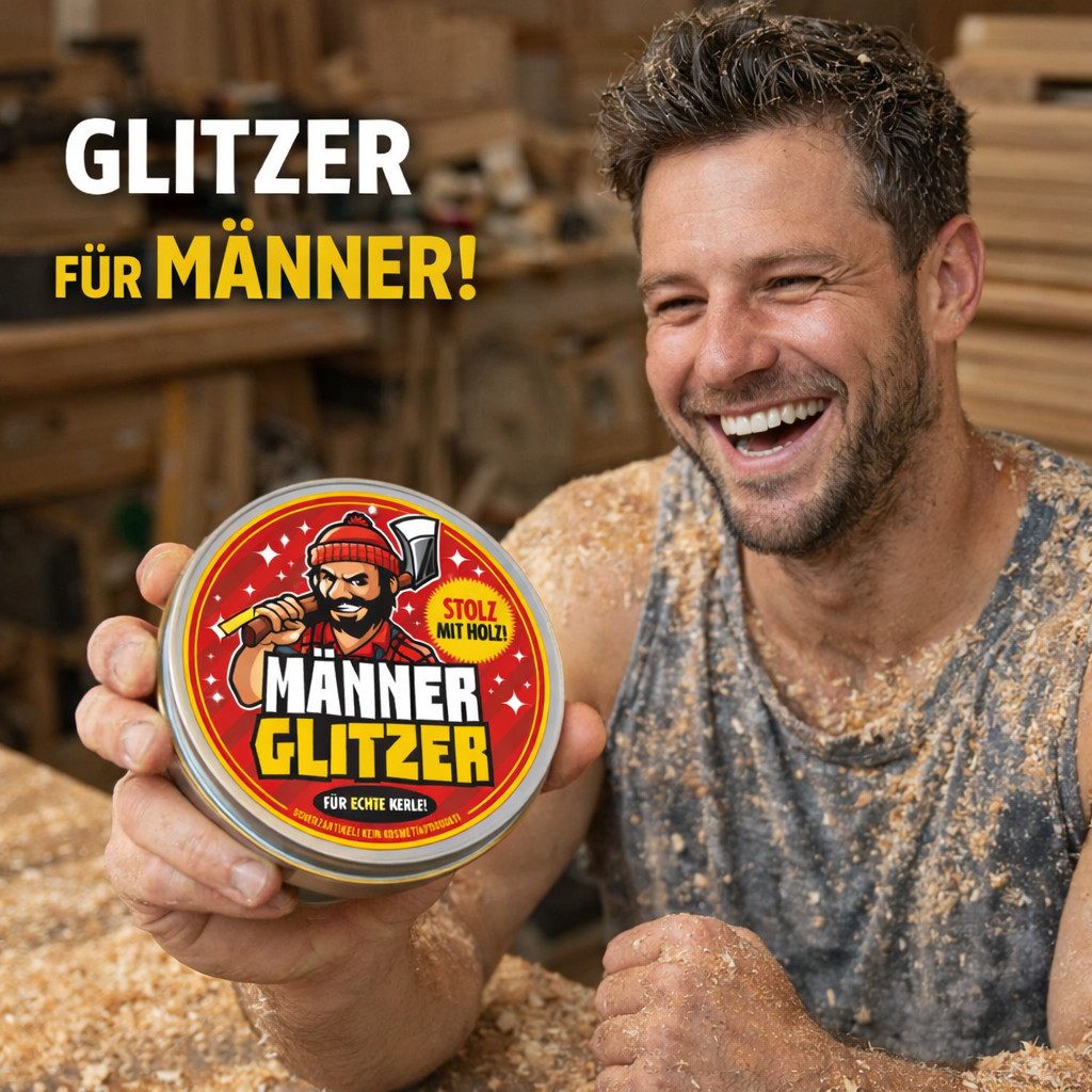 Deggelbam Geschenkbox Männerglitzer - Stolz mit Holz! DIE Geschenkidee, für Tischler, Schreiner, Zimmerer, Handwerker und alle Holzliebhaber