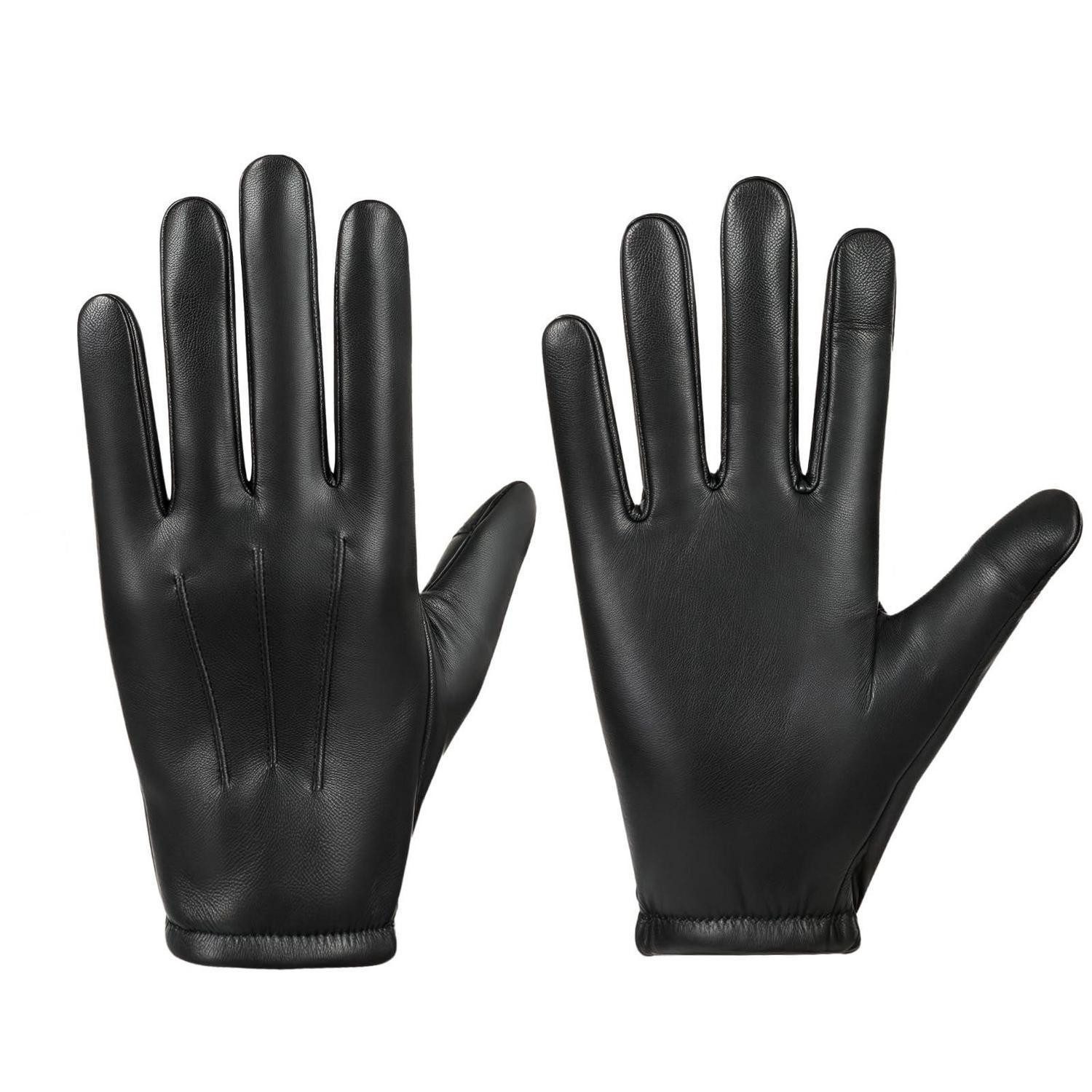 LuxusKollektion PU-Handschuhe Handschuhe Herren Damen Touchscreen Kunstleder Schwarz (1-St)