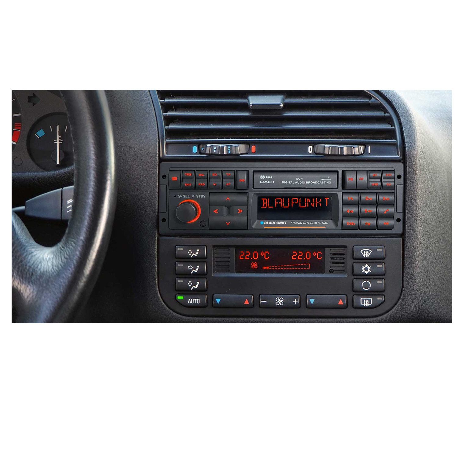 Blaupunkt Frankfurt RCM 82 DAB Retroradio Bluetooth DAB SD iPod AUX-IN Autoradio (RDS, AM/FM Radio, Animiertes Display, Freisprecheinrichtung, 1 DIN)