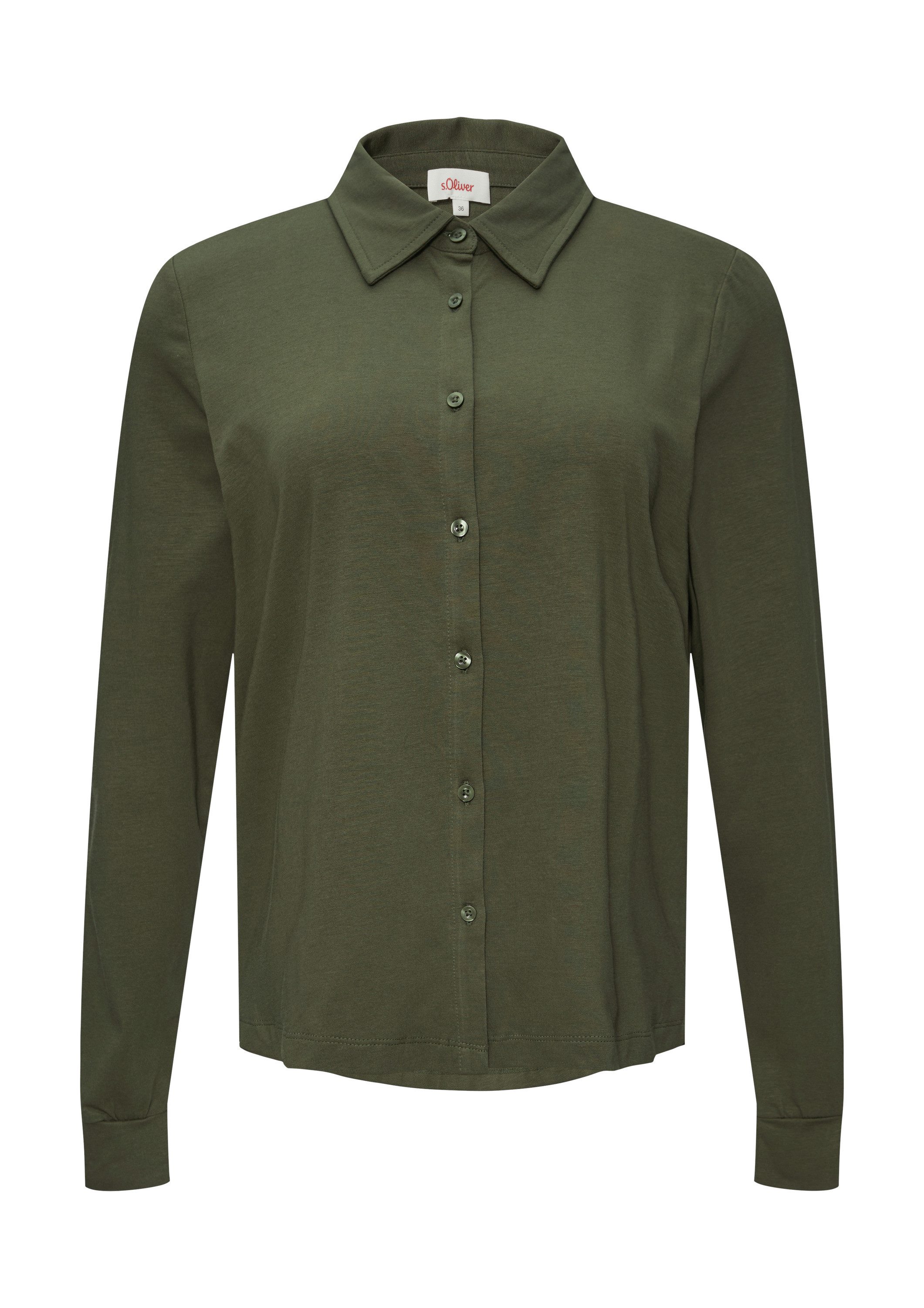 s.Oliver Langarmbluse T-Shirt Hemdbluse aus Jersey günstig online kaufen