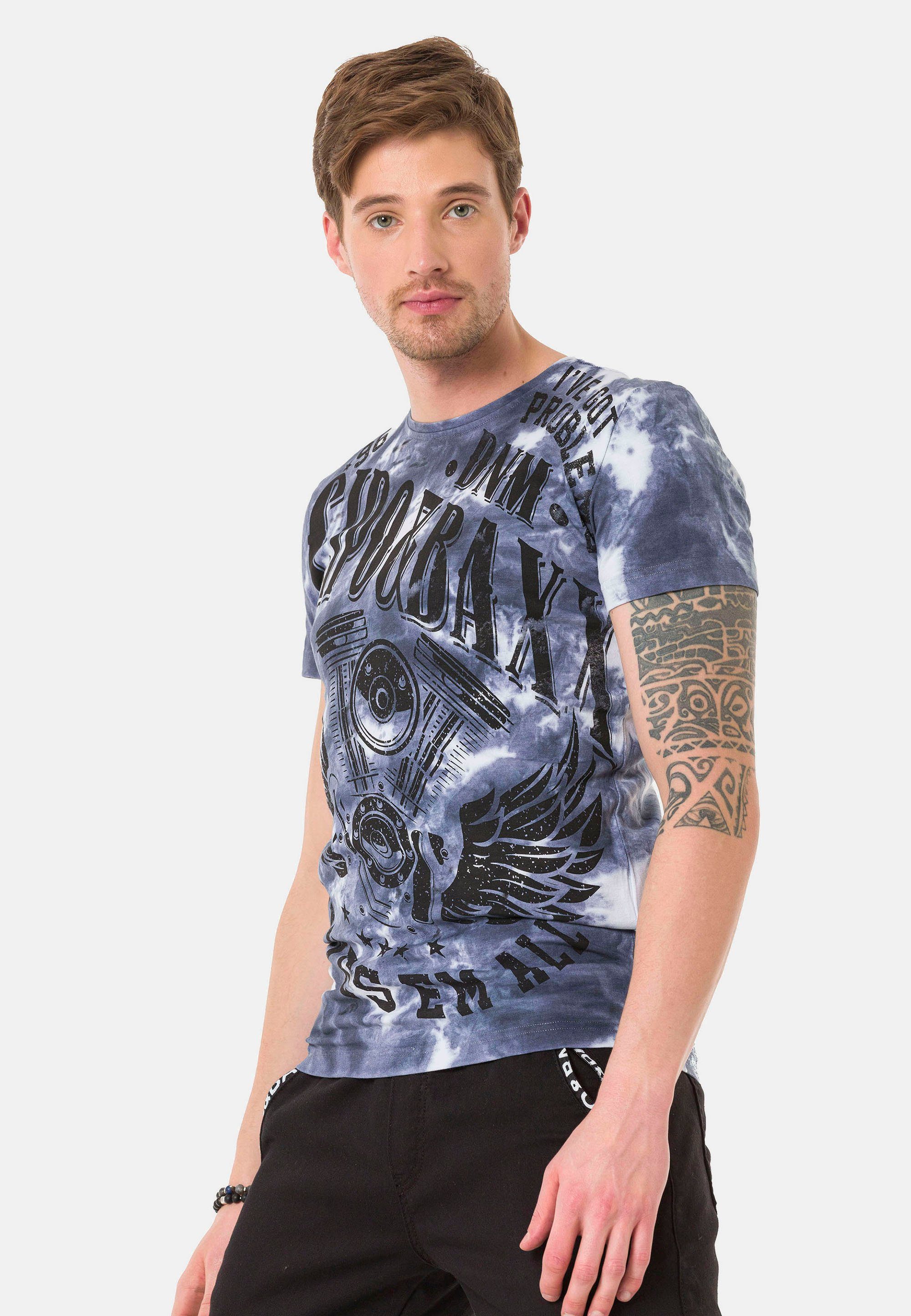 blau coolen mit Cipo T-Shirt Baxx & Prints