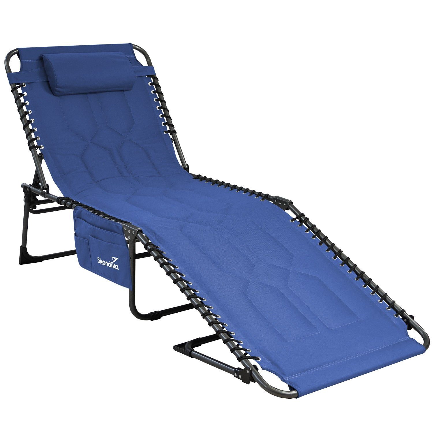 Skandika Campingliege blau Klappbare Campingliege, gepolstert, 5
