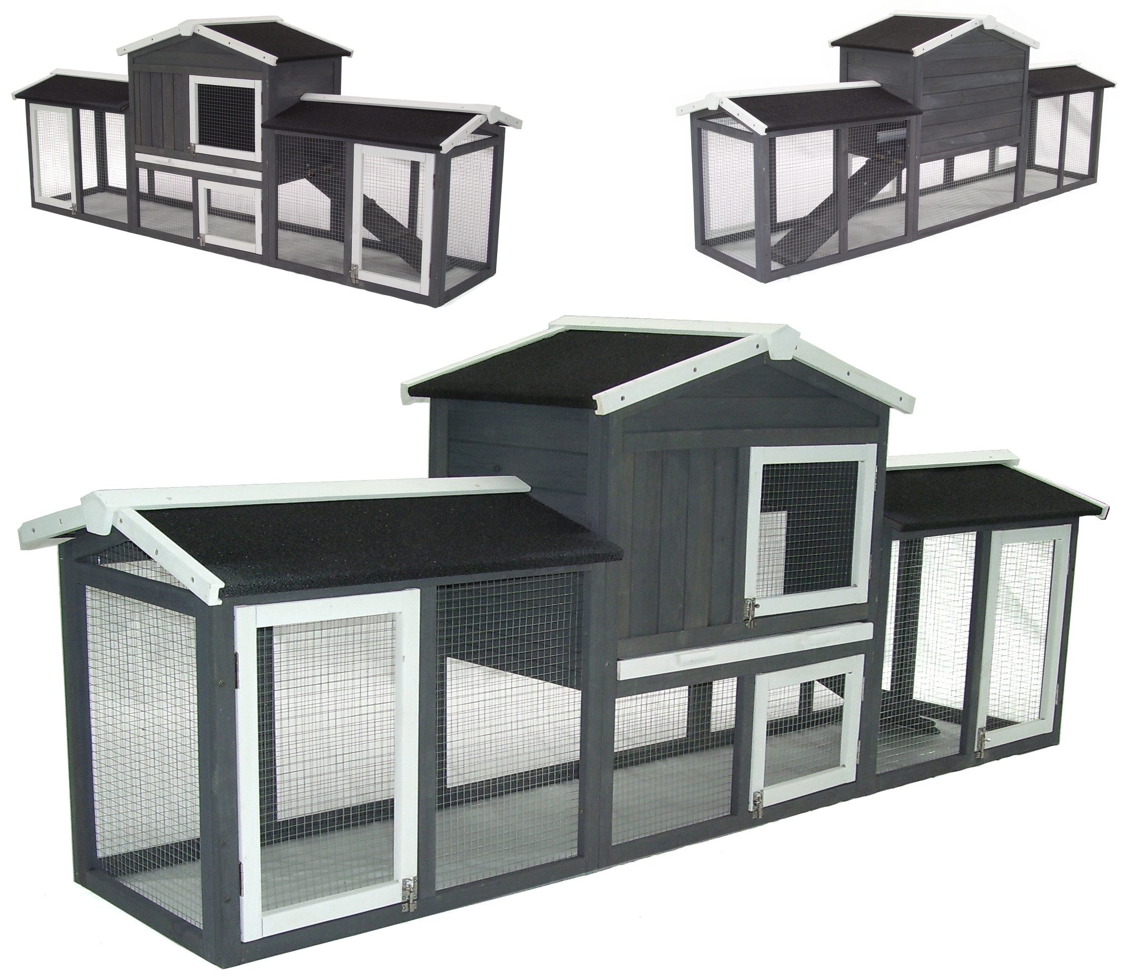 Apex Kleintierstall Hasenstall Kaninchenstall XXL Kaninchenkäfig Gehege Freilauf 56617