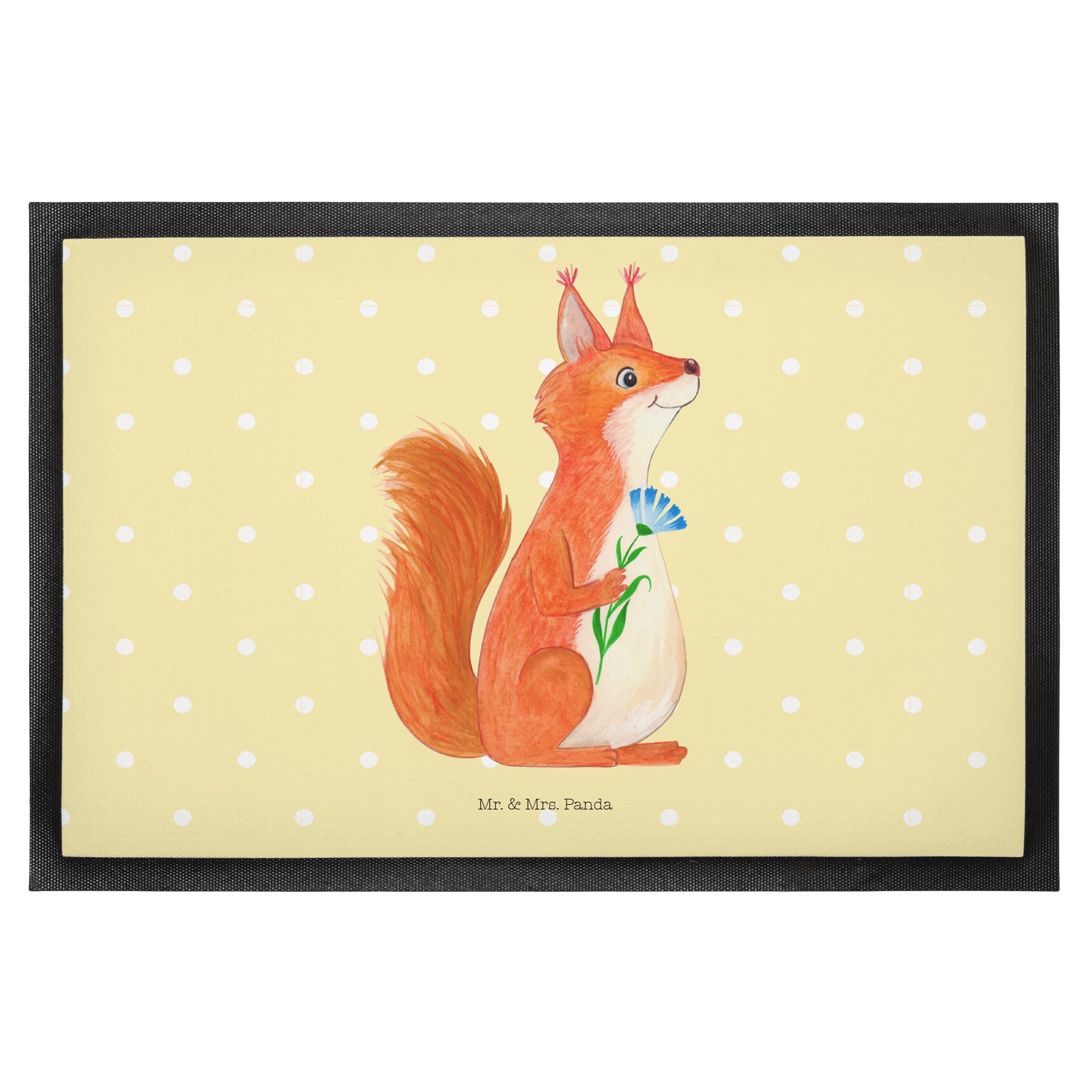 Fußmatte »Eichhörnchen Blume Gelb Pastell Geschenk, Spruch positiv