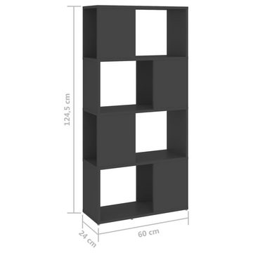 furnicato Bücherregal Raumteiler Grau 60x24x124,5 cm Holzwerkstoff