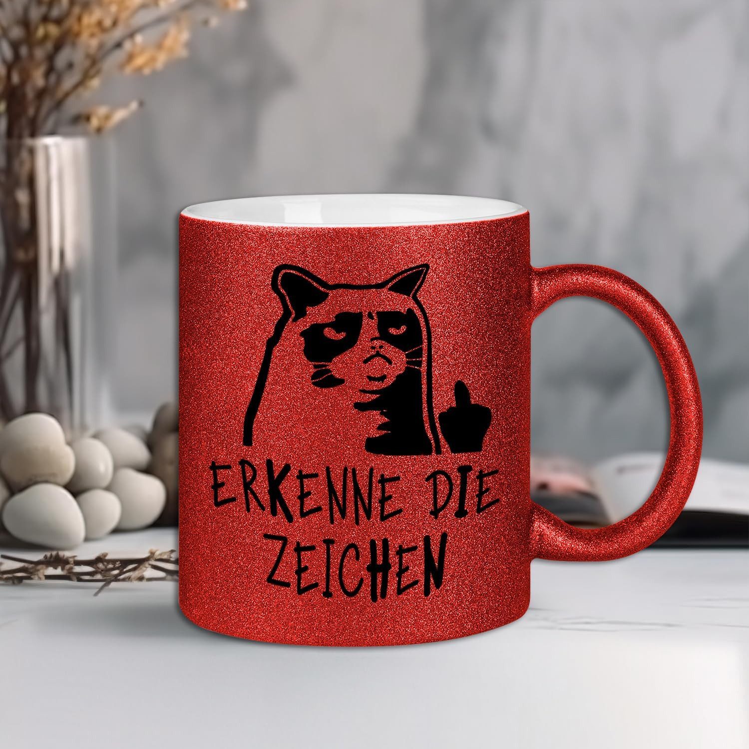 Hustling Sharks Tasse Hustling Sharks® Farbige glitzer-Tassen - Erkenne die Zeichen!, 330 ml