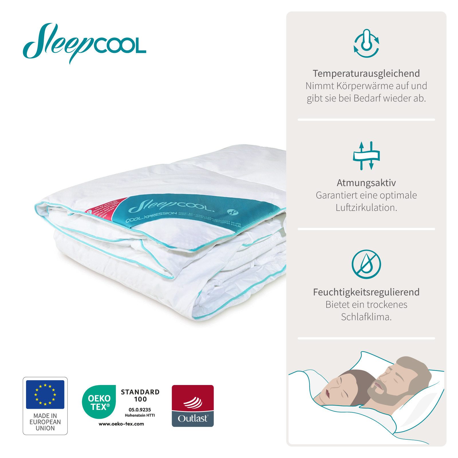 SleepCOOL 4-Jahreszeitenbett Bettdecke für optimale Schlaftemperatur günstig online kaufen