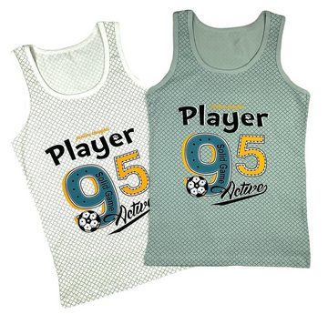 LOREZA Unterhemd 5er Set Jungen Unterhemden - Player - Bunt (Spar-Packung, 5-St)