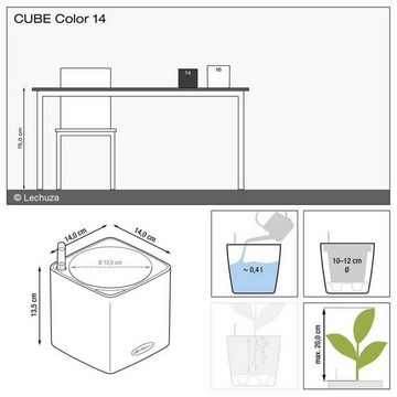Lechuza® Kräutertopf Cube Color 14 mit Stick-System schiefergrau (Komplettset)
