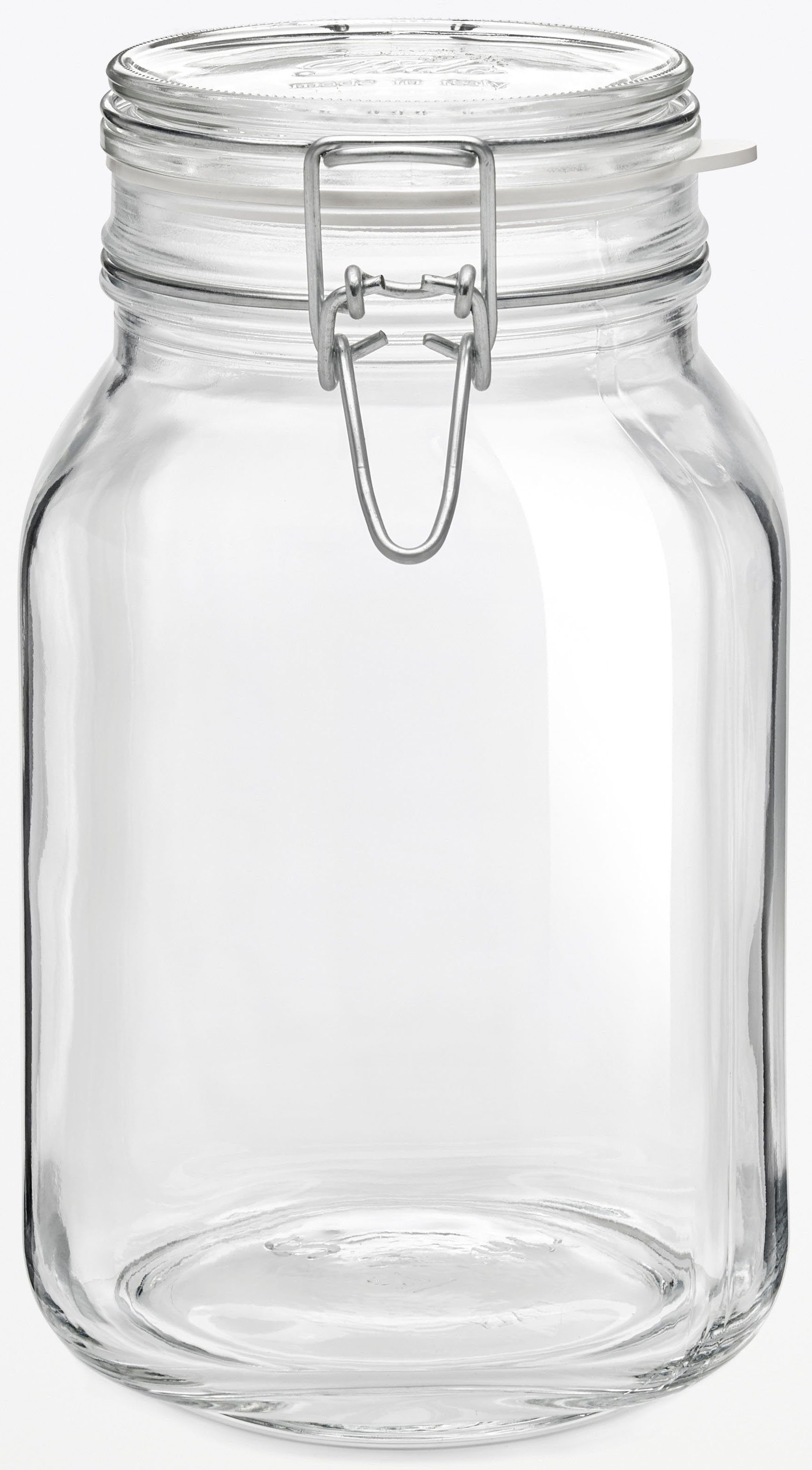 Bormioli Rocco Vorratsglas Fido, Glas, (Set, 6-tlg., 6 Stück, 2,0l Fassungsvermögen), luftdicht verschließbar, mit Bügelverschluß