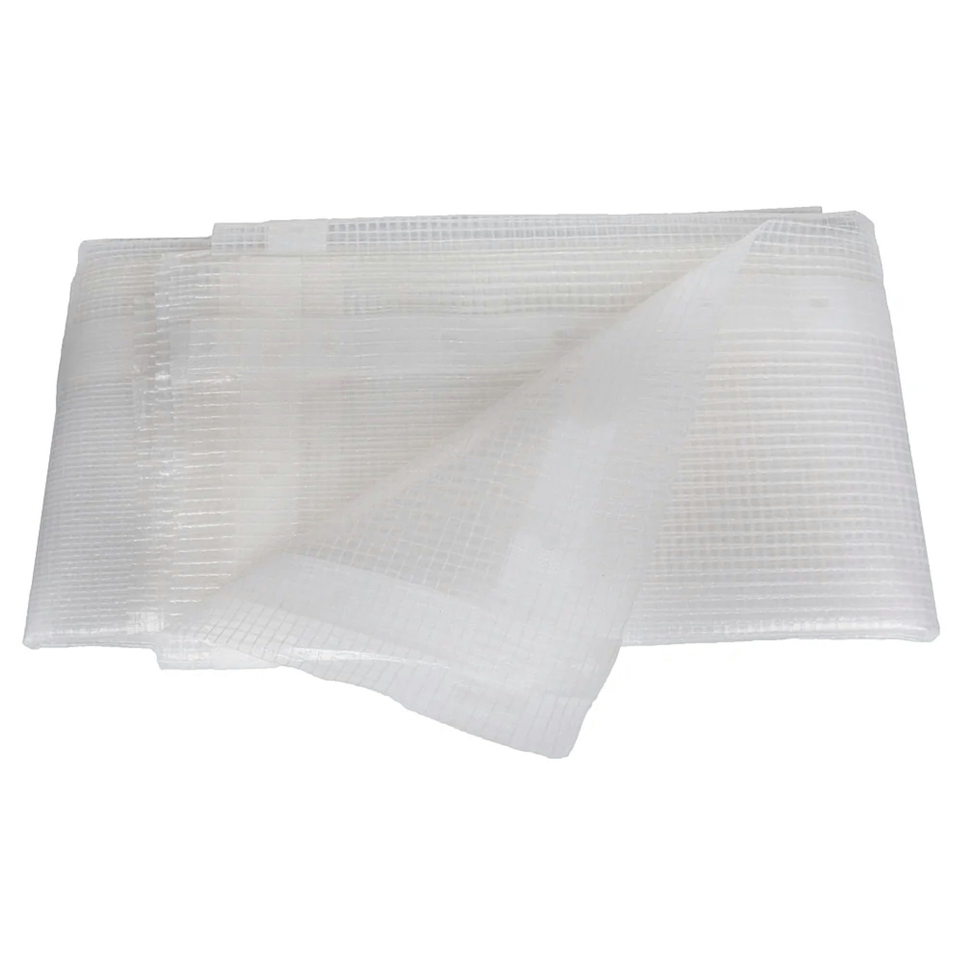 Boni-Shop Gitterfolie Abdeckplane 230g/m² transparent/Gitter 6x12m, Transparente Folie mit integriertem Gitter