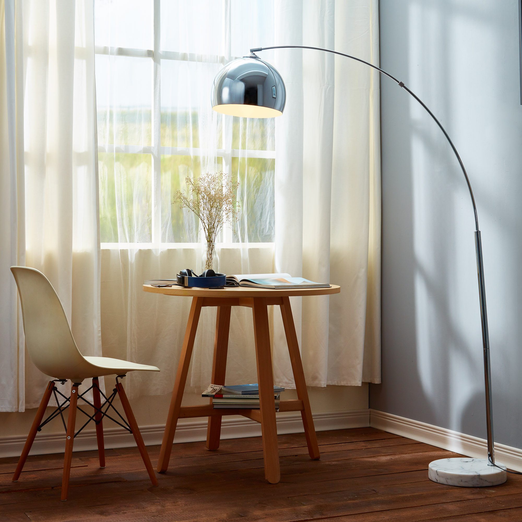 Teamson Home Bogenlampe Gebogene Metall-Stehlampe mit günstig online kaufen
