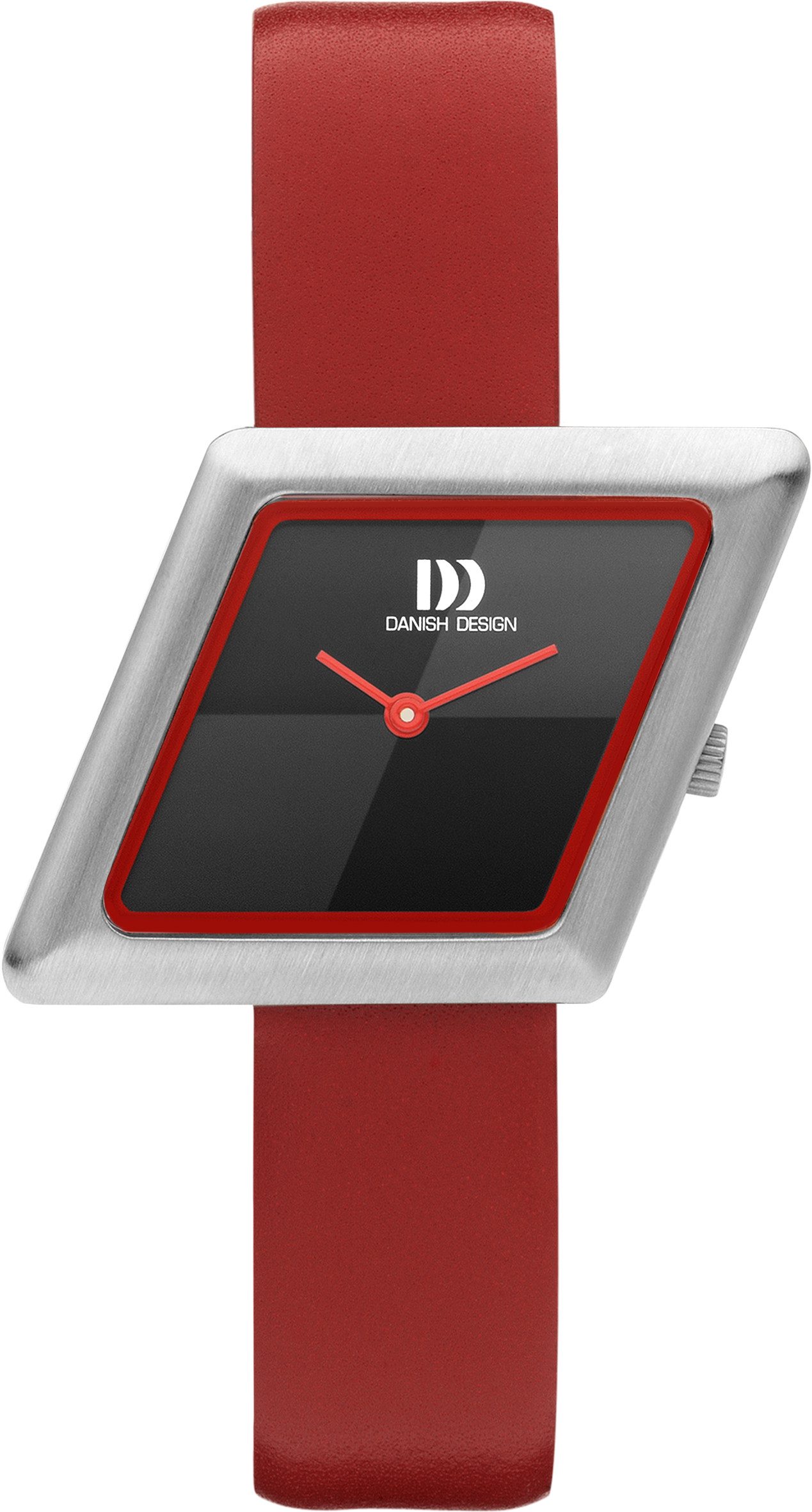 Danish Design Quarzuhr Damenuhren 28x27 Stahl Lederband Frihed Parm Serie 1291 IV16Q1291, Form Raute