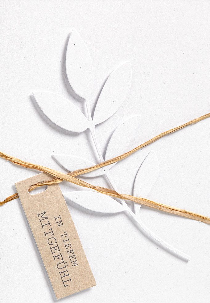 Perleberg Grußkarten Trauer – Beileid – Kondolenz - Unverpackt - Beileidskarte im